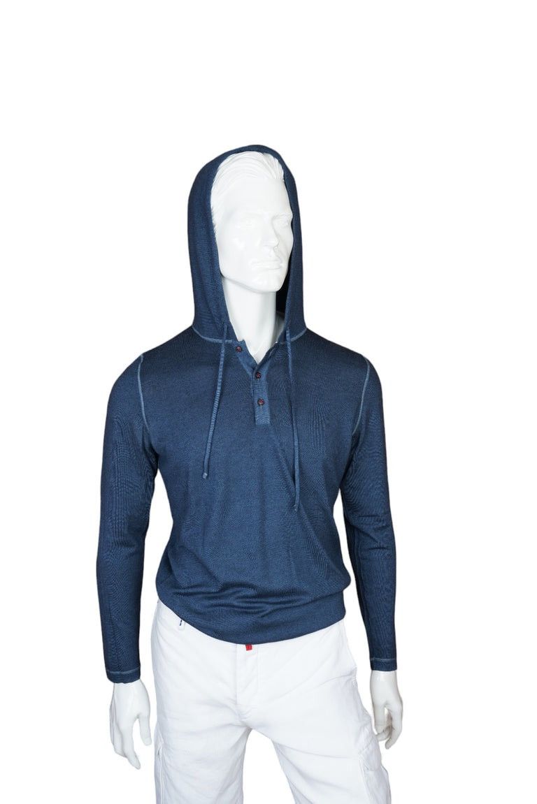 Kiton Hoodie cashmere nuvola Blue cardigan