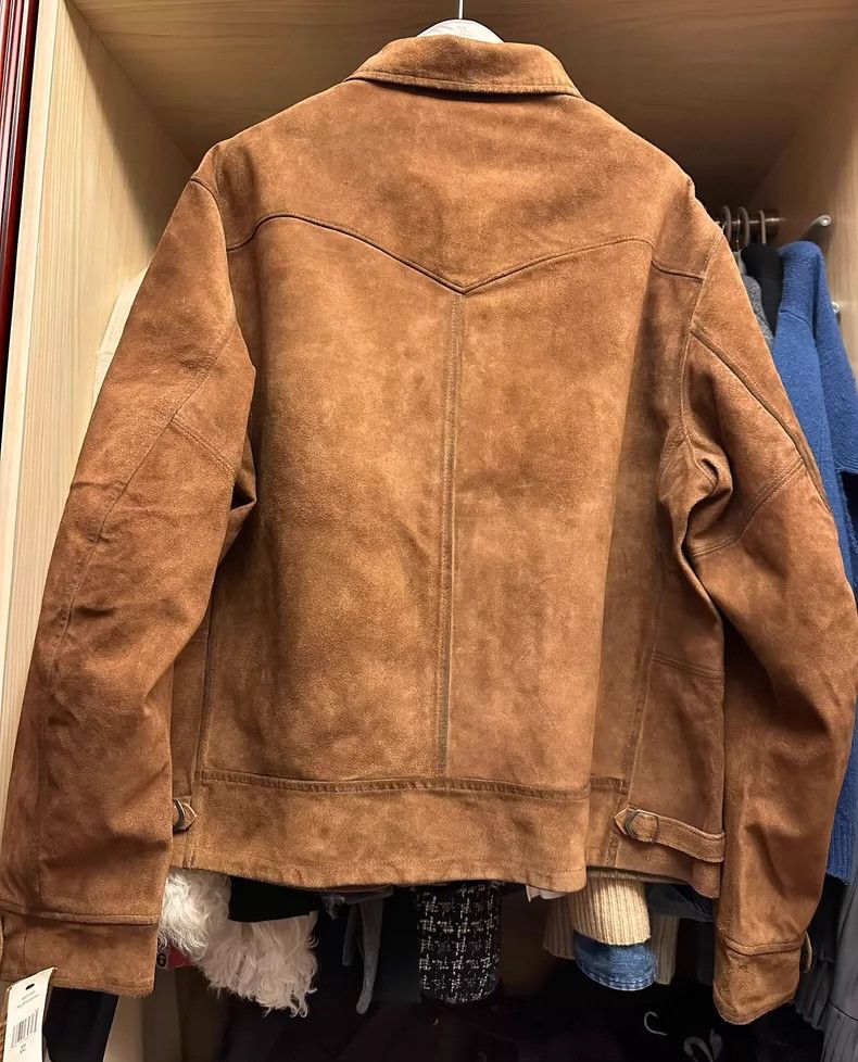 RRL Ralph Lauren RRL Ralph Lauren New retro deep khaki cowhide suede leathe Size US XXL / EU 58 / 5 - 5 Thumbnail