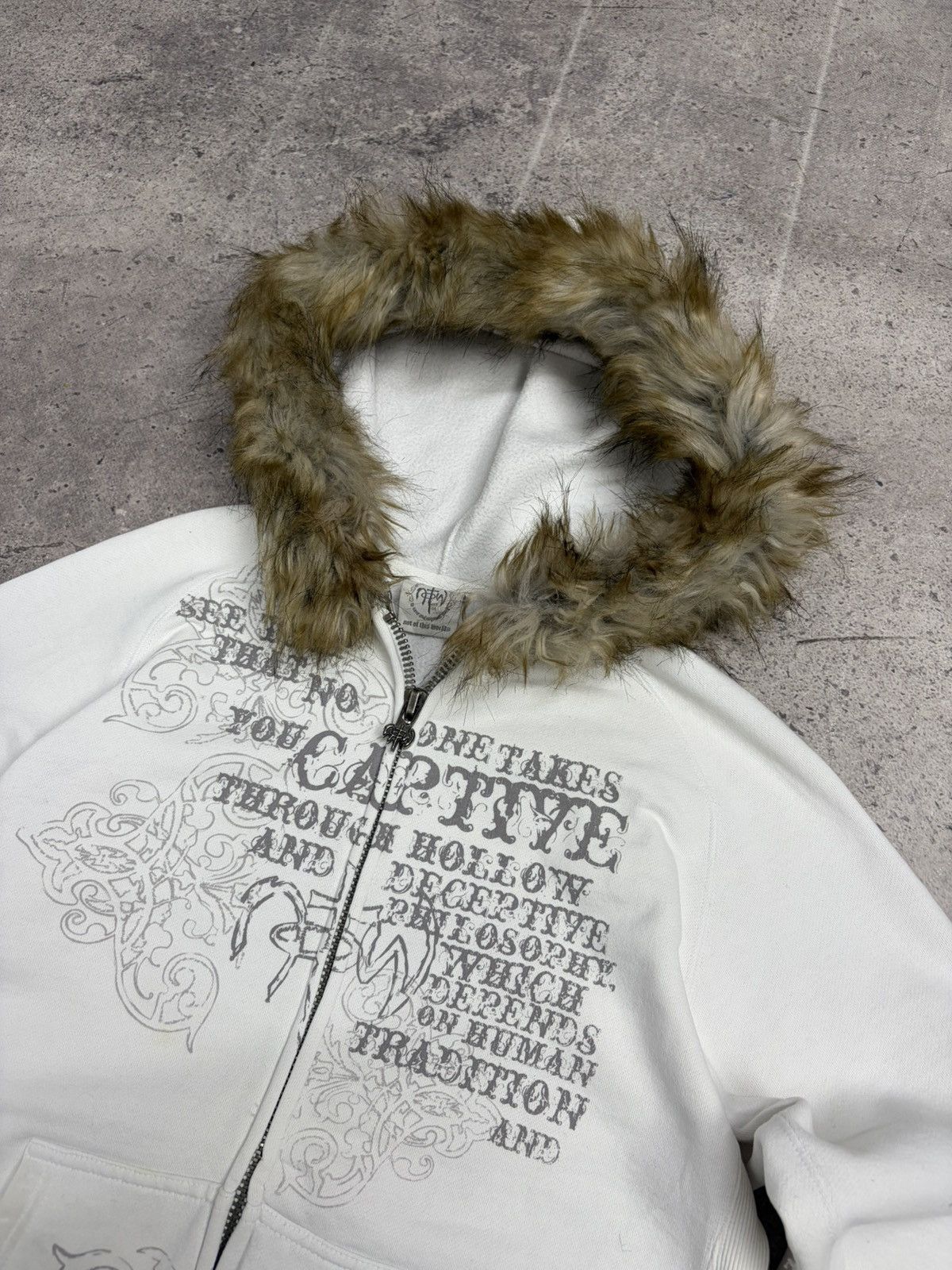 Le Grande Bleu (L.G.B.) Vintage Chrome Hearts Vibe Zip Hoodie Fur Hood Y2K Japanese Size US M / EU 48-50 / 2 - 7 Thumbnail