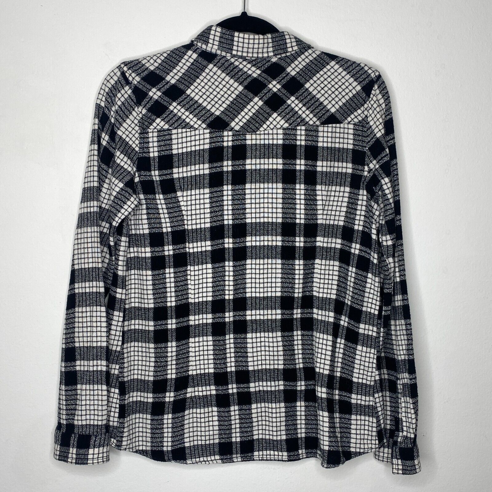 Other Lovestitch Long Sleeve Black White Plaid Flannel Shirt S Size XS / US 0-2 / IT 36-38 - 2 Thumbnail