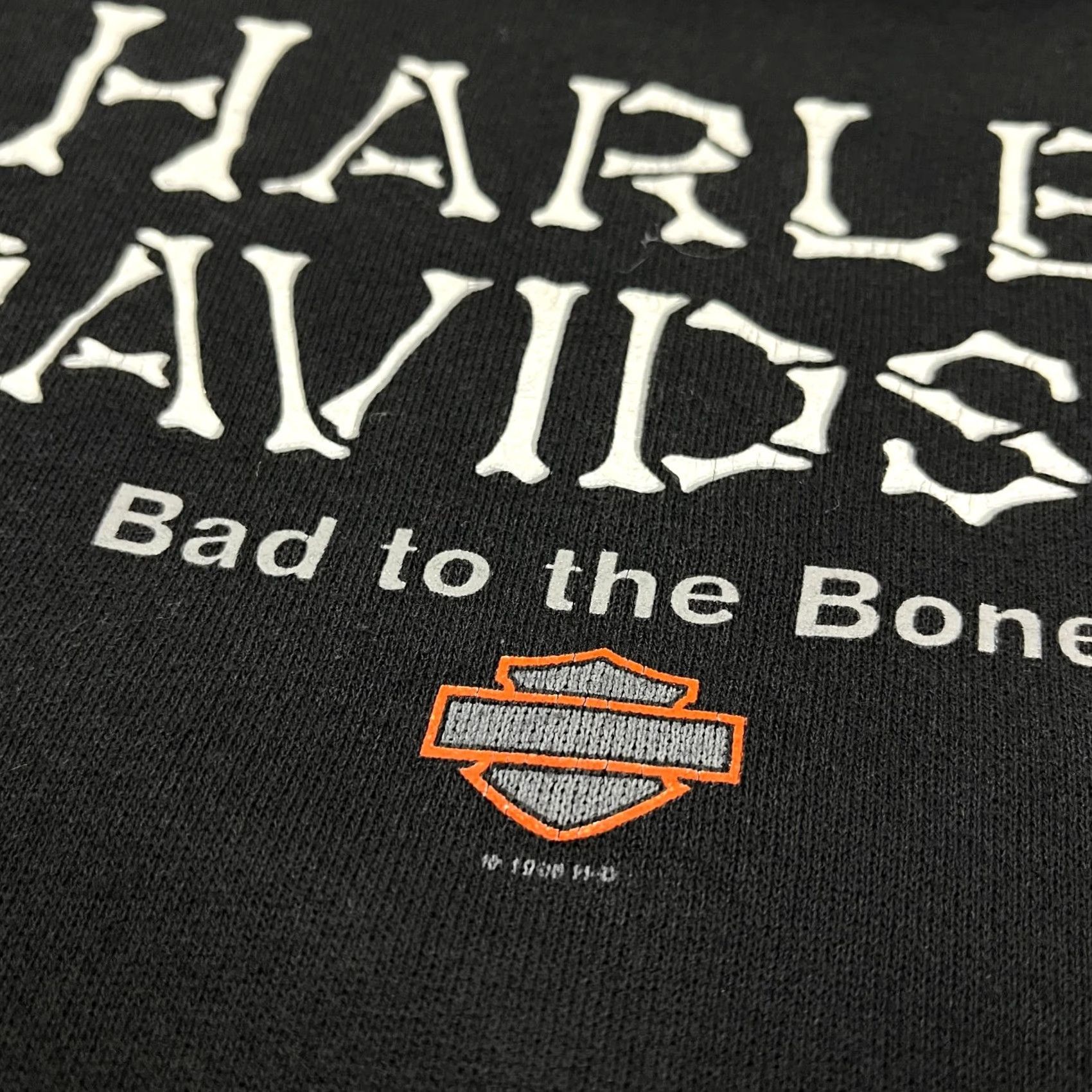 Harley Davidson VTG 90s Harley-Davidson Sweatshirt Womens S/M Bad to Bone Skeleton Crew Nero/Black Size M / US 6-8 / IT 42-44 - 3 Thumbnail