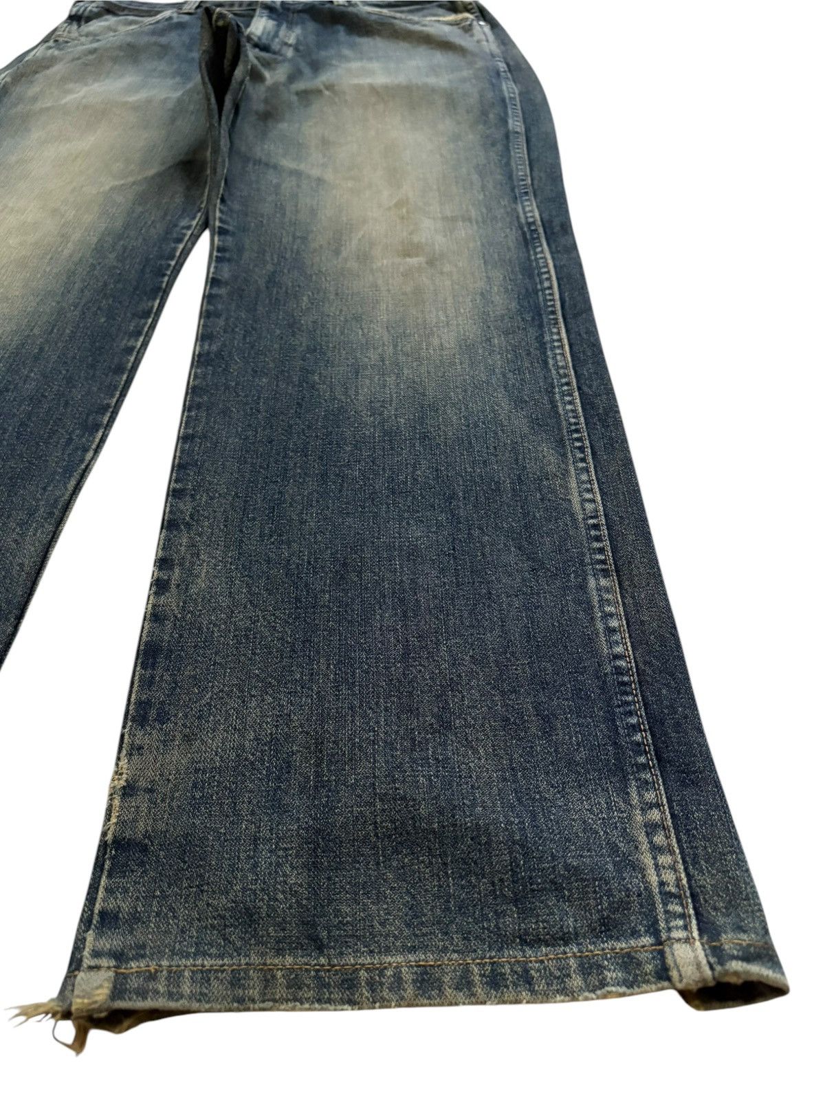 Wrangler Vintage Japanese Wrangler Mud Wash Distressed Baggy Jeans Size US 33 - 7 Thumbnail