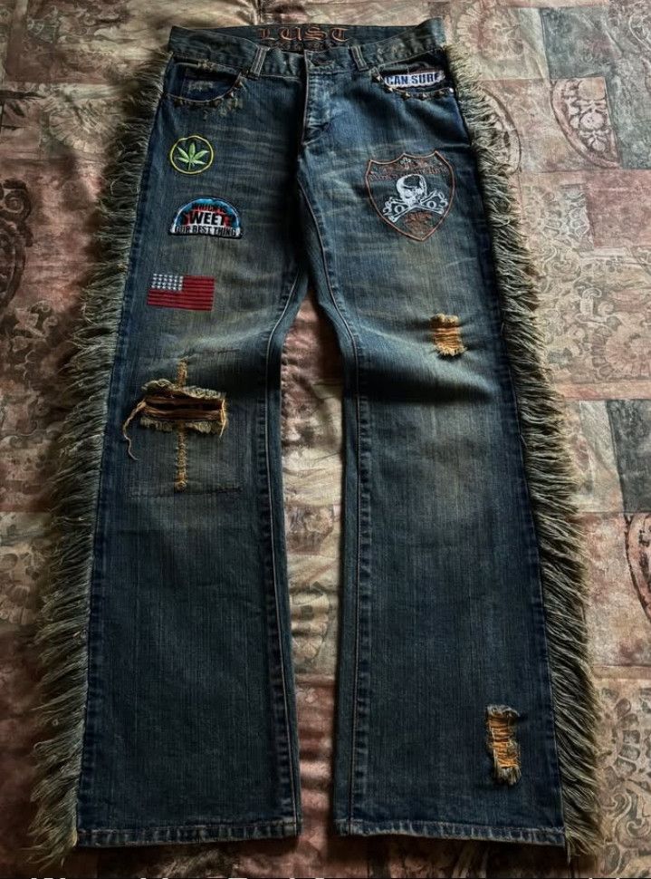 Tornado Mart Lust Since 2005 Classic rare patchwork denim Size US 31 - 1 Thumbnail