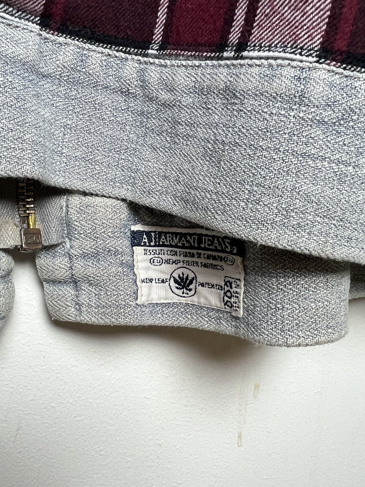 Giorgio Armani armani y2k archive hemp moto tartan work jacket Size US M / EU 48-50 / 2 - 15 Thumbnail