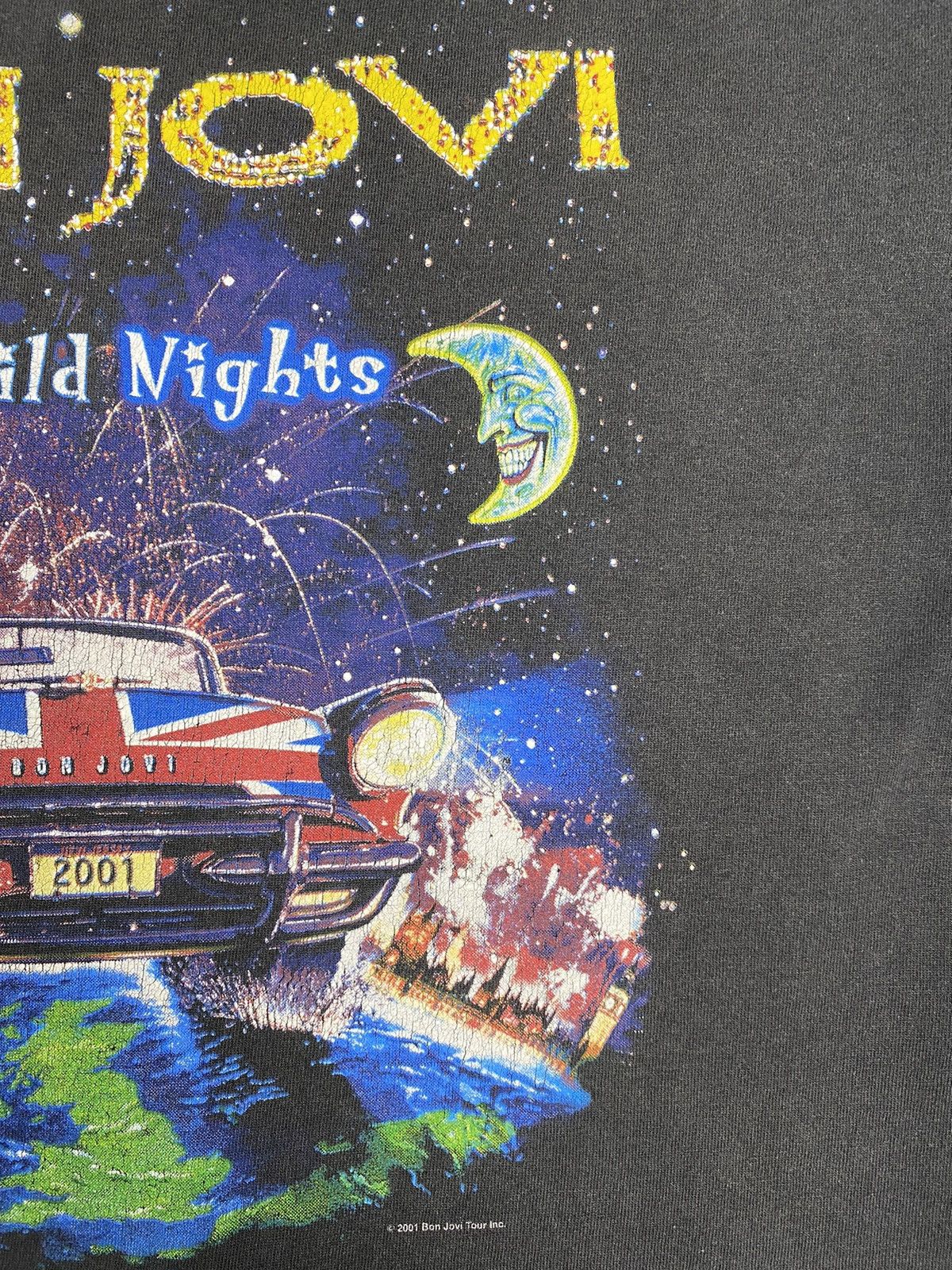 Bon Jovi Bon Jovi Four Wild Nights 2001 Vintage Rock Band Tour Tee Size US L / EU 52-54 / 3 - 7 Thumbnail