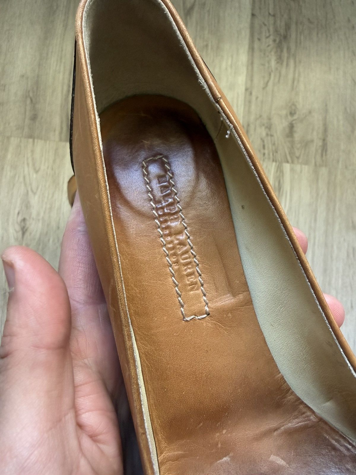 Ralph Lauren Purple Label Ralph Lauren Collection Italy Leather Loafer Pumps Tan High Size US 9.5 / IT 39.5 - 5 Thumbnail