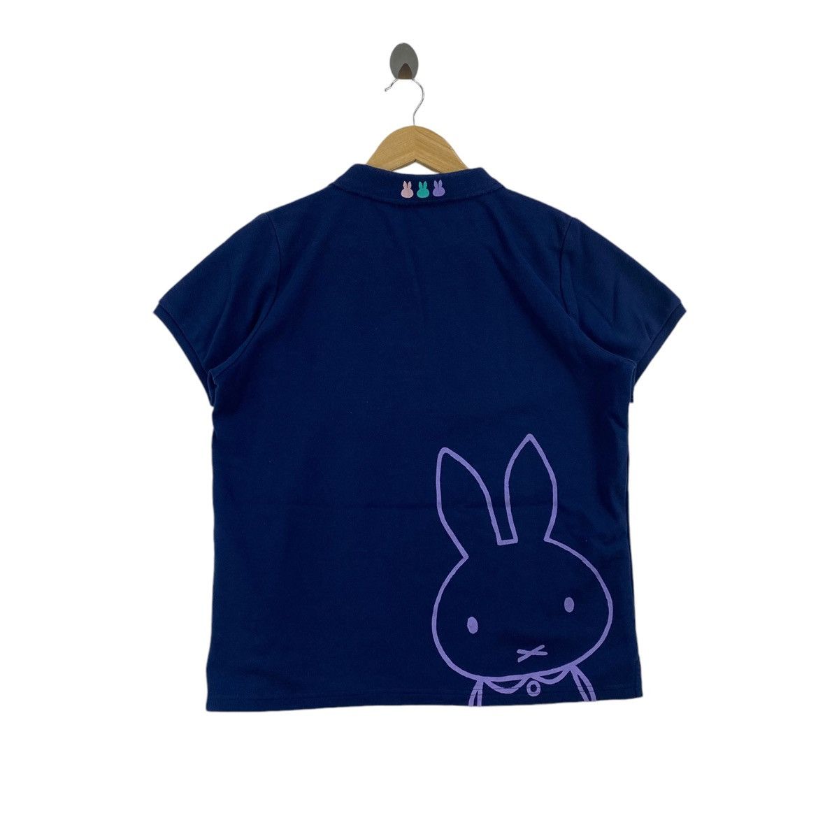 Vintage Vintage MIFFY Embroidered Logo Collar Button Up Navy Short Size M / US 6-8 / IT 42-44 - 3 Thumbnail
