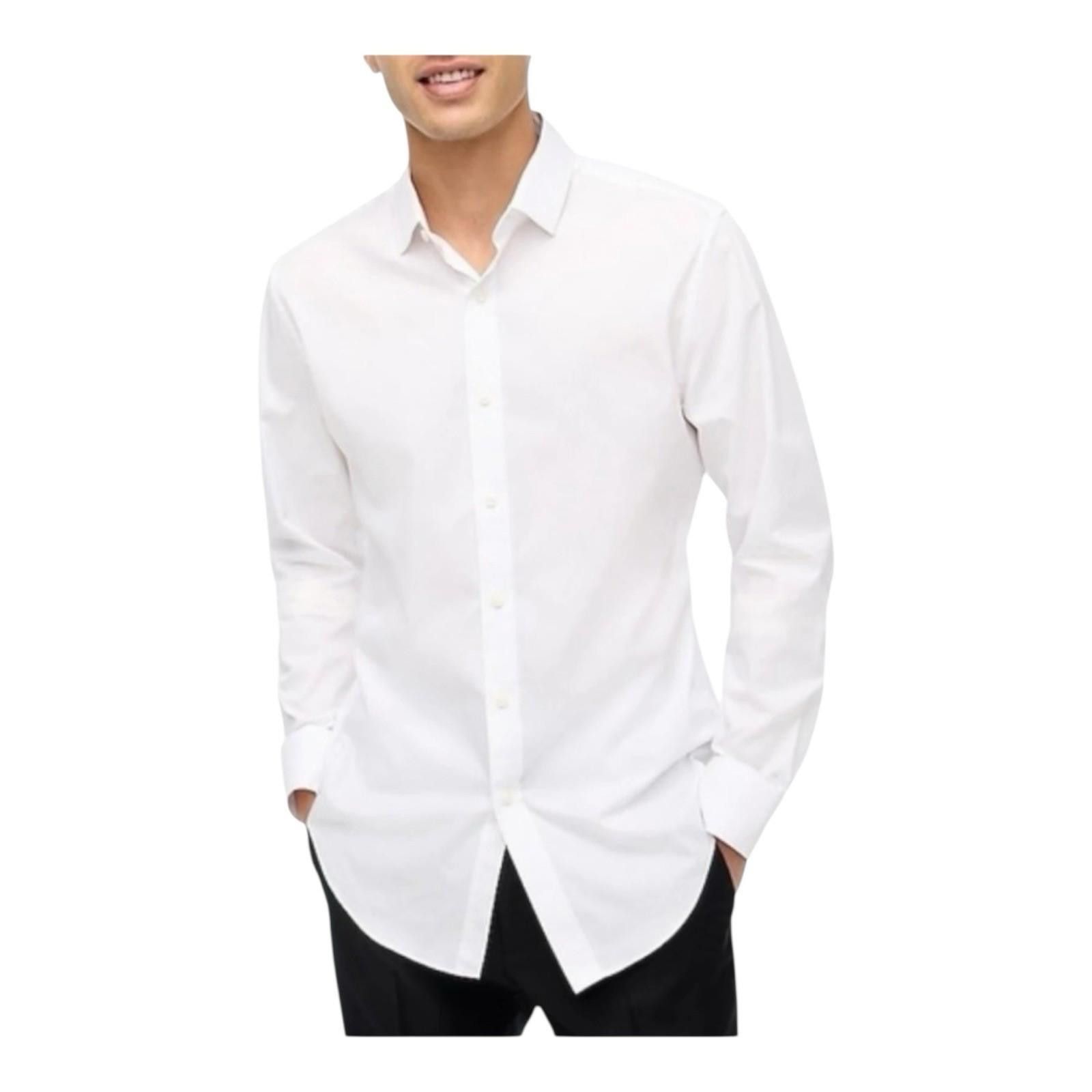 J.Crew J Crew Shirt Mens L White Button Up Slim Performance AS991 Size US L / EU 52-54 / 3 - 3 Thumbnail