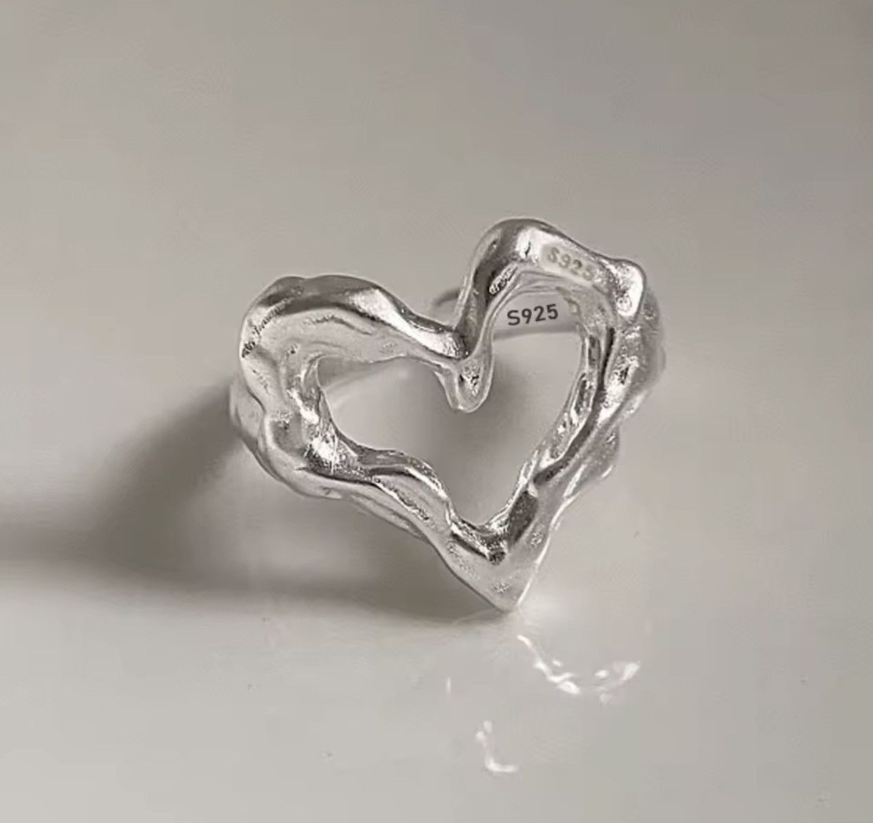 Jewelry × Vintage 925 Sterling Silver Heart Rings Size ONE SIZE - 1 Thumbnail