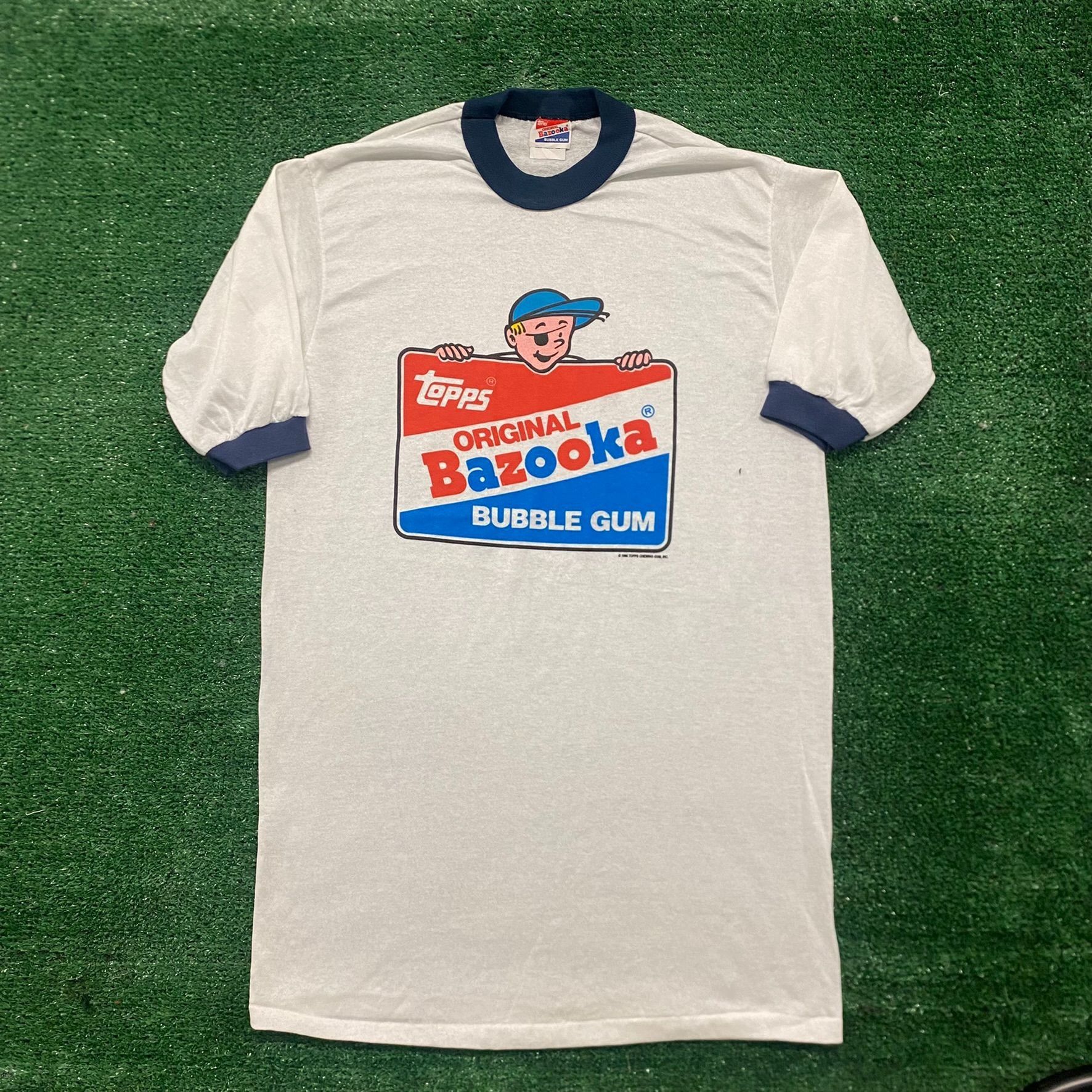 Vintage Vintage 80s Bazooka Bubble Gum Logo Single Stitch Ringer Tee Size US M / EU 48-50 / 2 - 1 Thumbnail