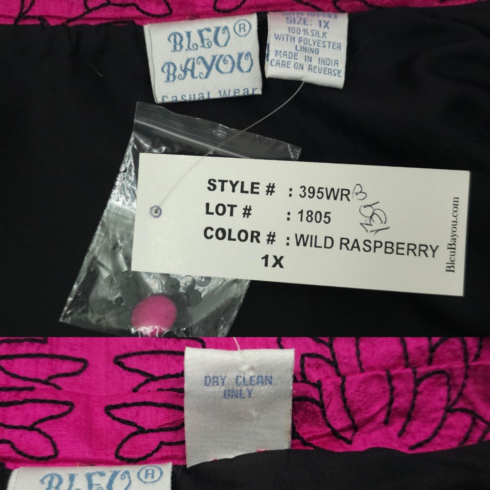 Other Bleu Bayou Pink Embroidered Sequin Jacket 1X Boho Y2K Artsy Size XXL / US 16-18 / IT 52-54 - 10 Thumbnail