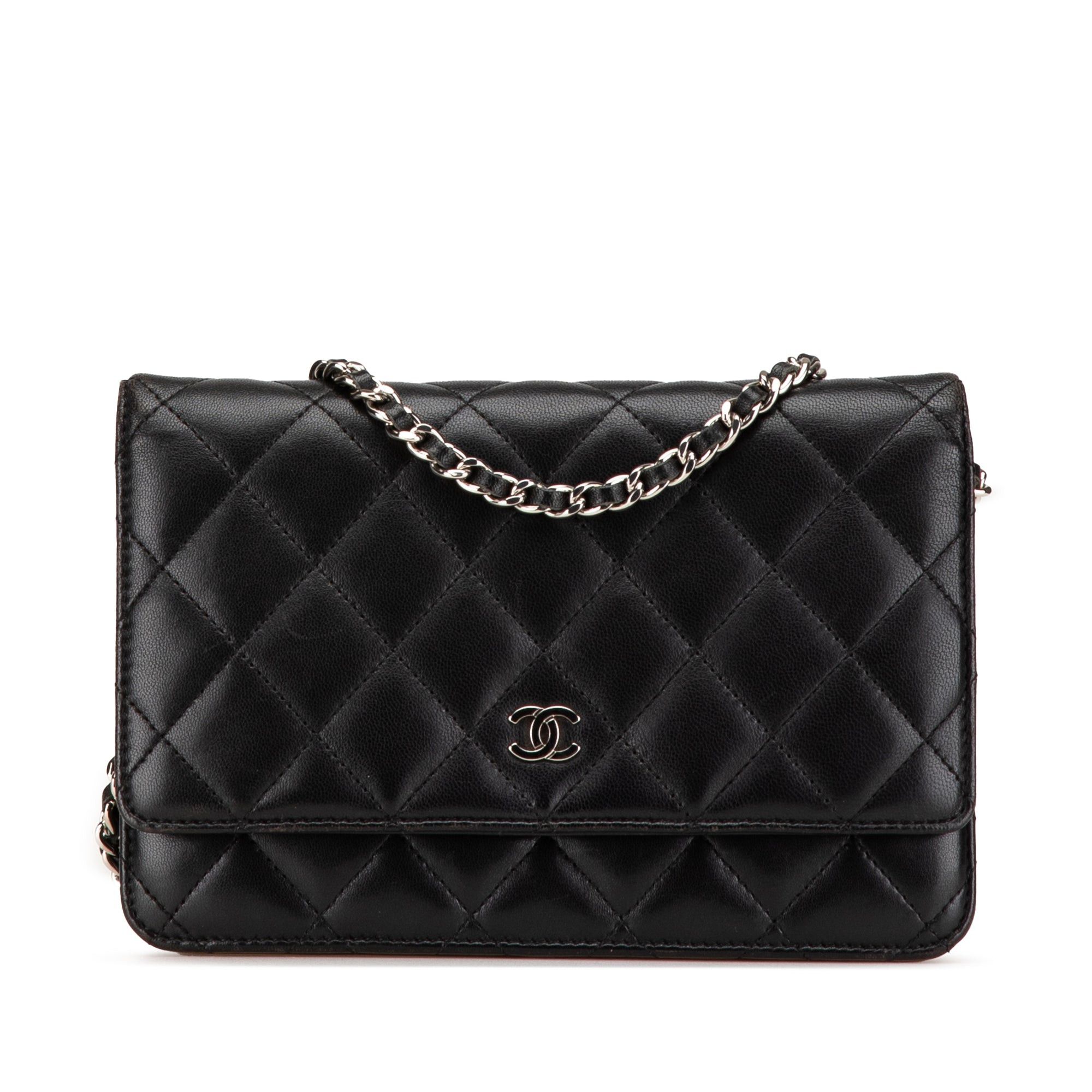 Chanel Chanel CC Quilted Lambskin Wallet On Chain Black Size ONE SIZE - 1 Thumbnail