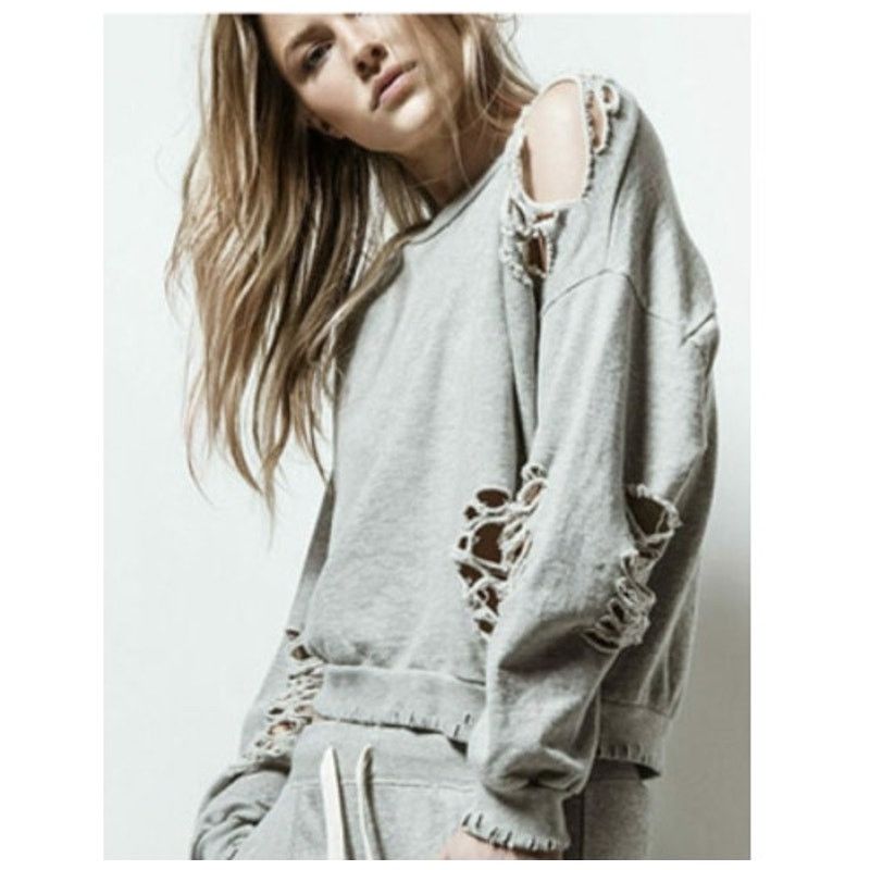 NSF Farah Destroyed Sweatshirt NWOT M