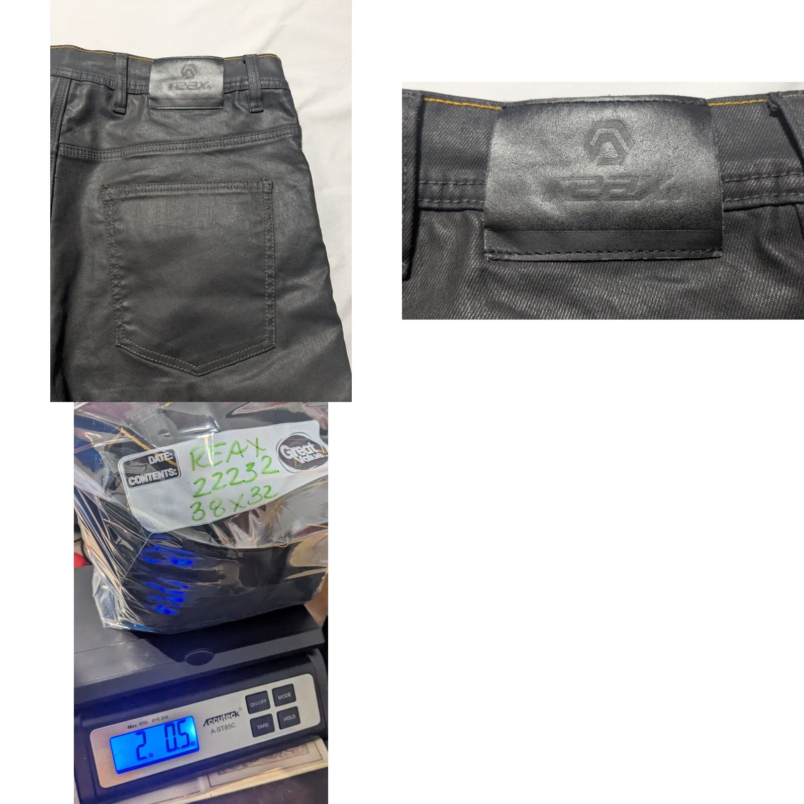 SAS REAX 610 Jeans - Men 38X32 Protective Denim SAS TEC Motorcycle Black EUC Slim Straight 5-Pocket Lined Cotton Spandex Rotary Zipper Pocket Mens Size US 38 / EU 54 - 11 Thumbnail