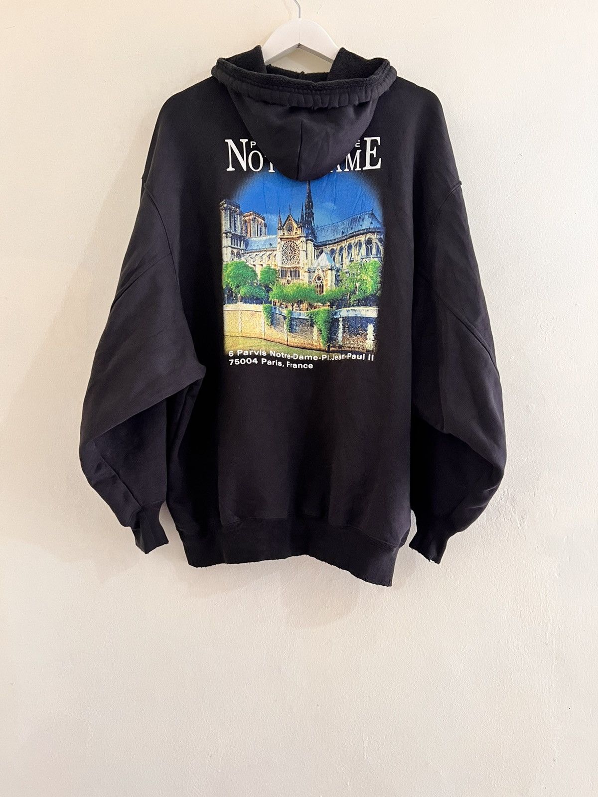 Balenciaga Notre Dame Distressed Hoodie Size US XS / EU 42 / 0 - 2 Thumbnail