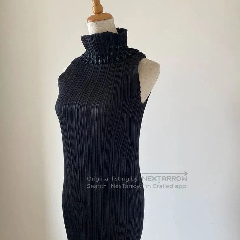 Issey Miyake Issey Miyake Pleated Sleeveless Cheongsam Dress . Size M / US 6-8 / IT 42-44 - 6 Thumbnail