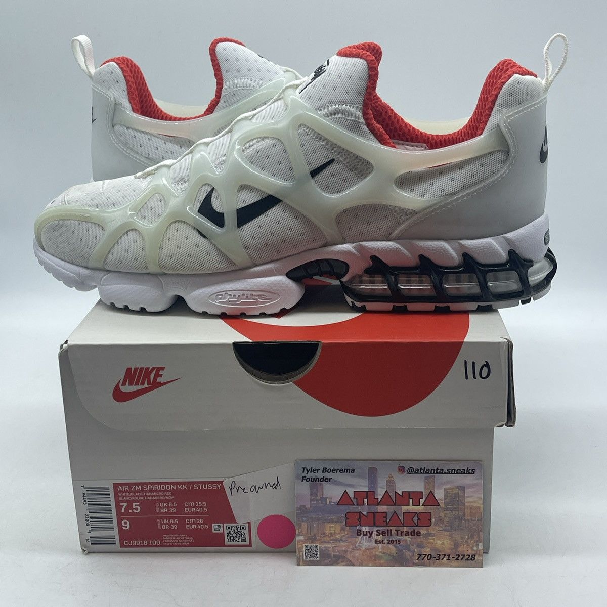 Nike Stussy x air zoom spiridon kukini white Size US 7 / EU 40 - 1 Thumbnail