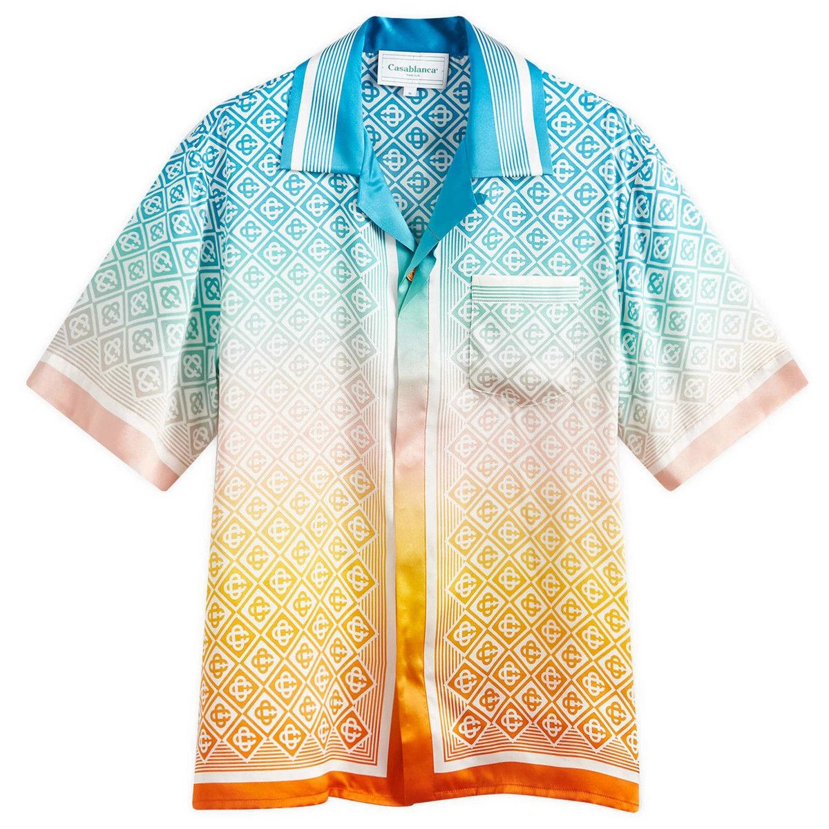 Casablanca o1mle0326 Cuban Collar Short Sleeve Shirt Dimond Monogram Size US S / EU 44-46 / 1 - 1 Thumbnail