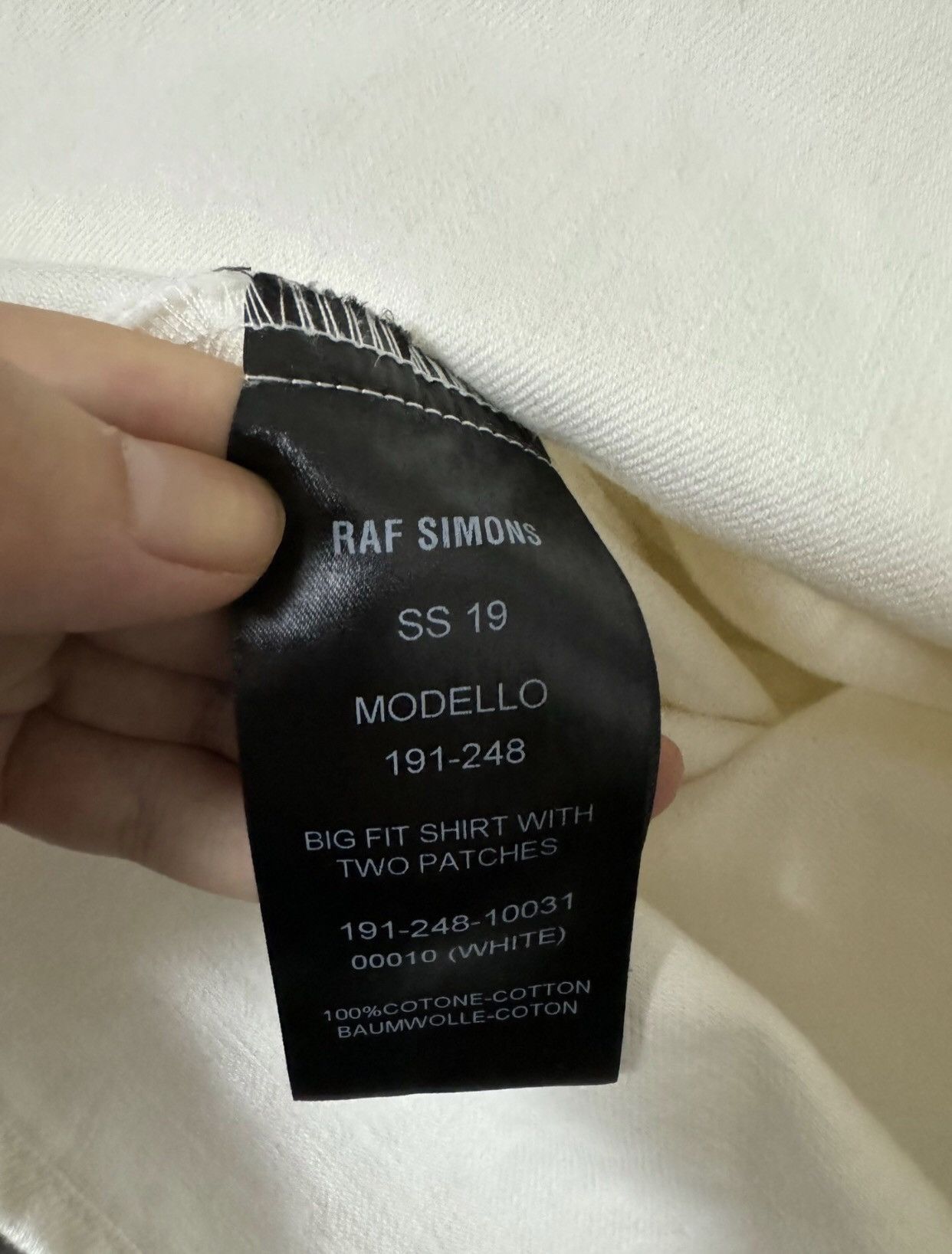 Raf Simons Raf Simons 19ss White Man Looks Like Leather Brand Shirt Size US S / EU 44-46 / 1 - 6 Thumbnail