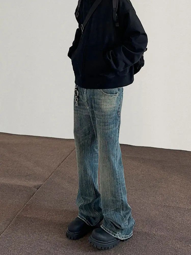 Japanese Brand × Jean Retro loose straight leg micro flared jeans Size US 32 / EU 48 - 3 Thumbnail