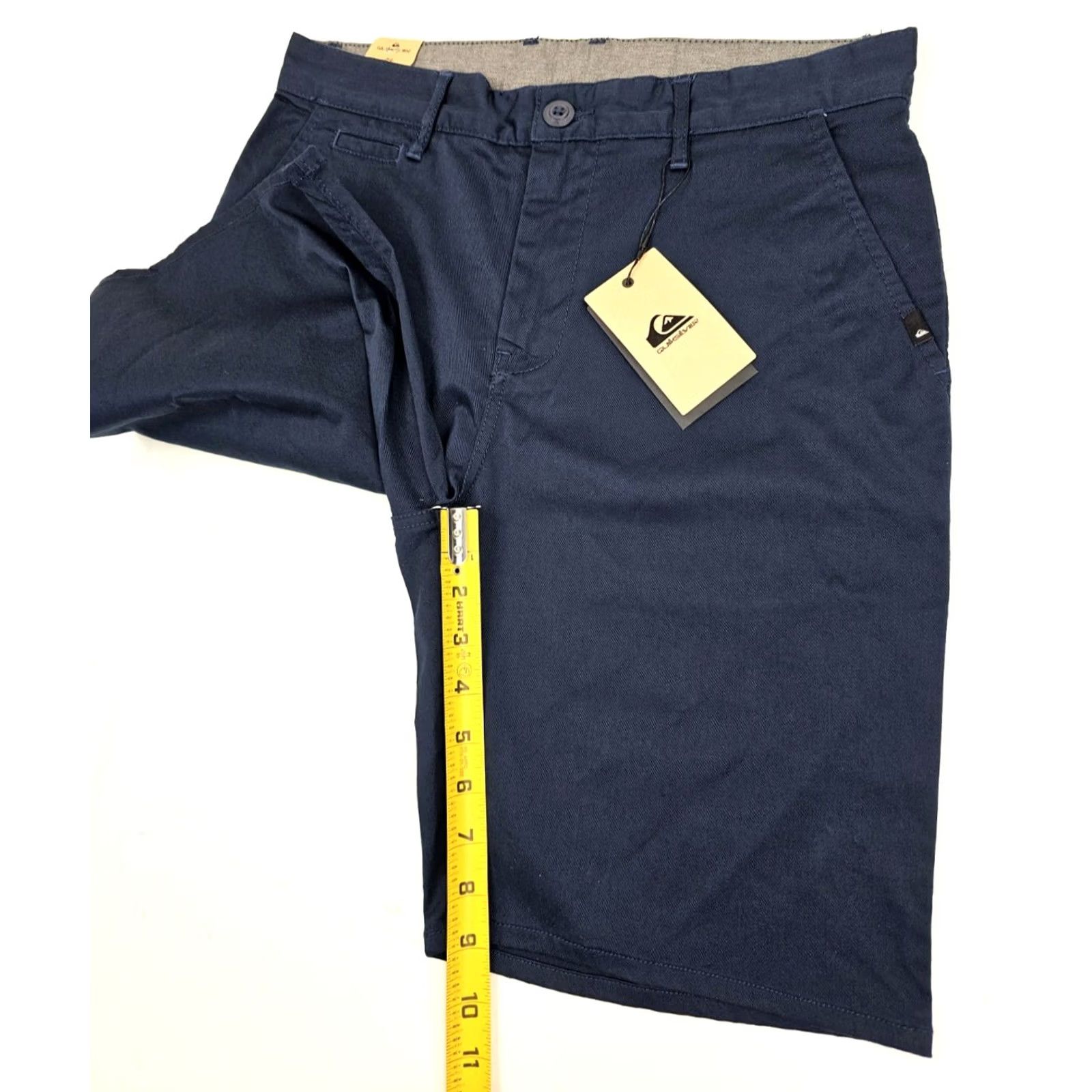Quiksilver Quiksilver Bermuda Shorts Men 31 Blue Cotton Polyester Golf Casual Pockets 9" Inseam Straight-Leg Chino Stitch Front Flat Front NWT Size US 31 - 5 Thumbnail