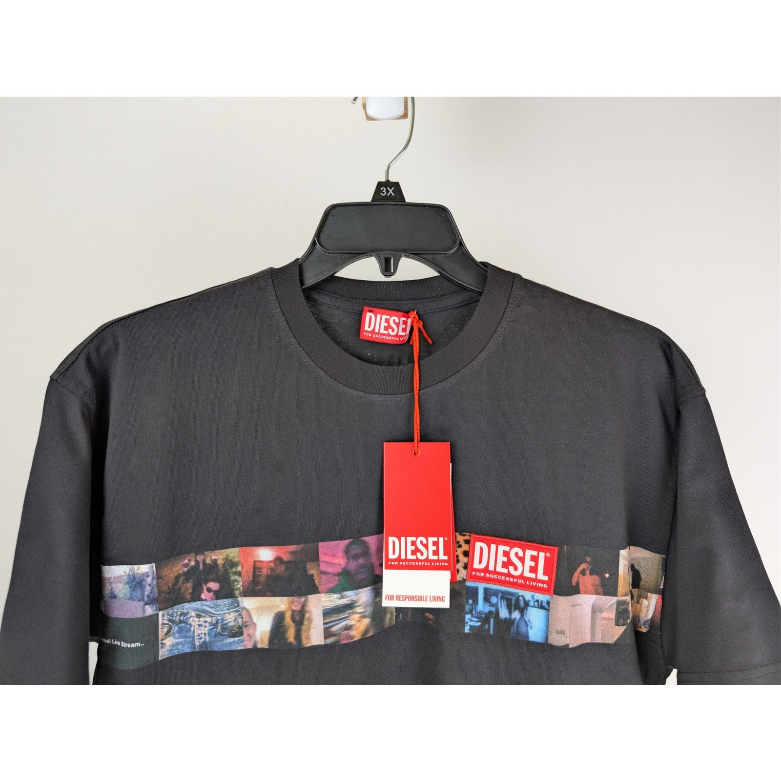 Diesel o1rshd1 T-Boxty T-shirt in black cotton jersey Size US L / EU 52-54 / 3 - 3 Thumbnail
