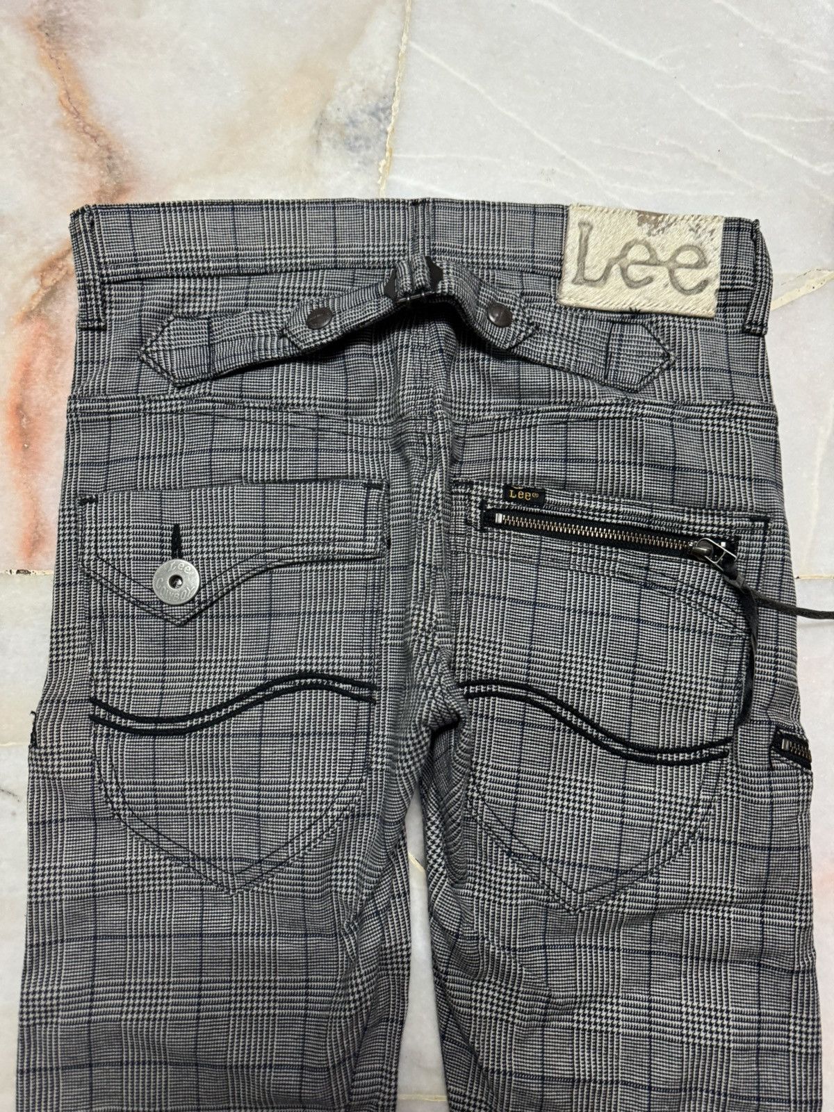 Lee RARE VINTAGE LEE COWBOY TARTAN ZIPPER CARGO BUCKLE BACK Size US 29 - 15 Thumbnail