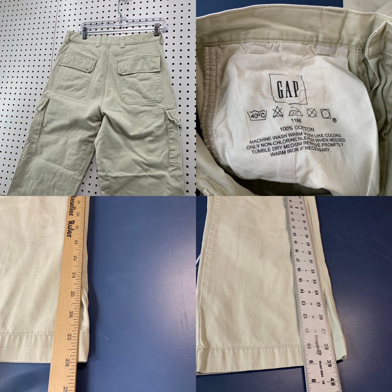 Gap VINTAGE Gap Cargo Pants Mens 30x28 Beige Baggy Y2K Skater Punk Mall 1969 30x28 Cargo Pants Womens Mens Girls Size US 30 / EU 46 - 8 Thumbnail