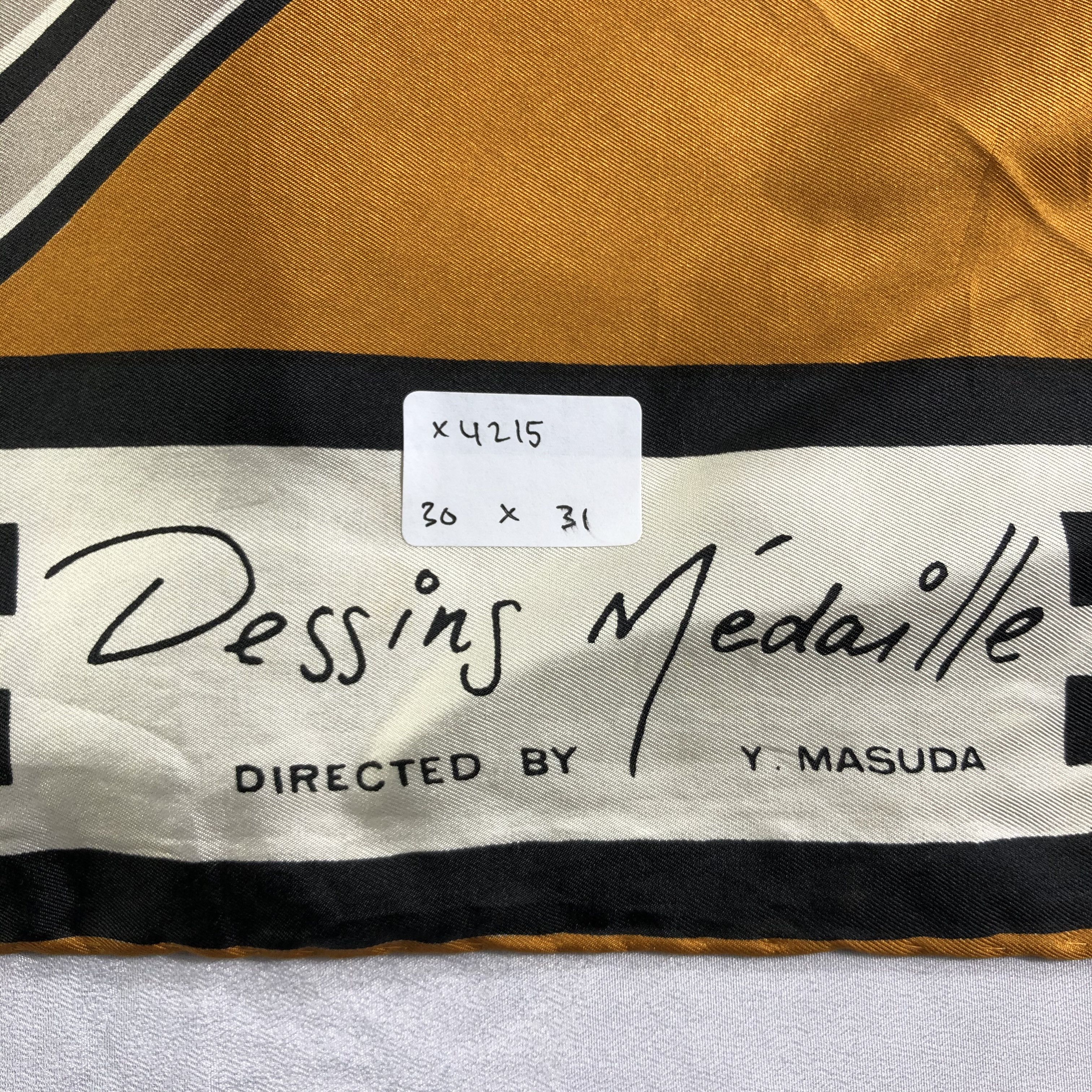 Vintage Vintage Dessins Medaille Silk Scarf Size ONE SIZE - 9 Thumbnail