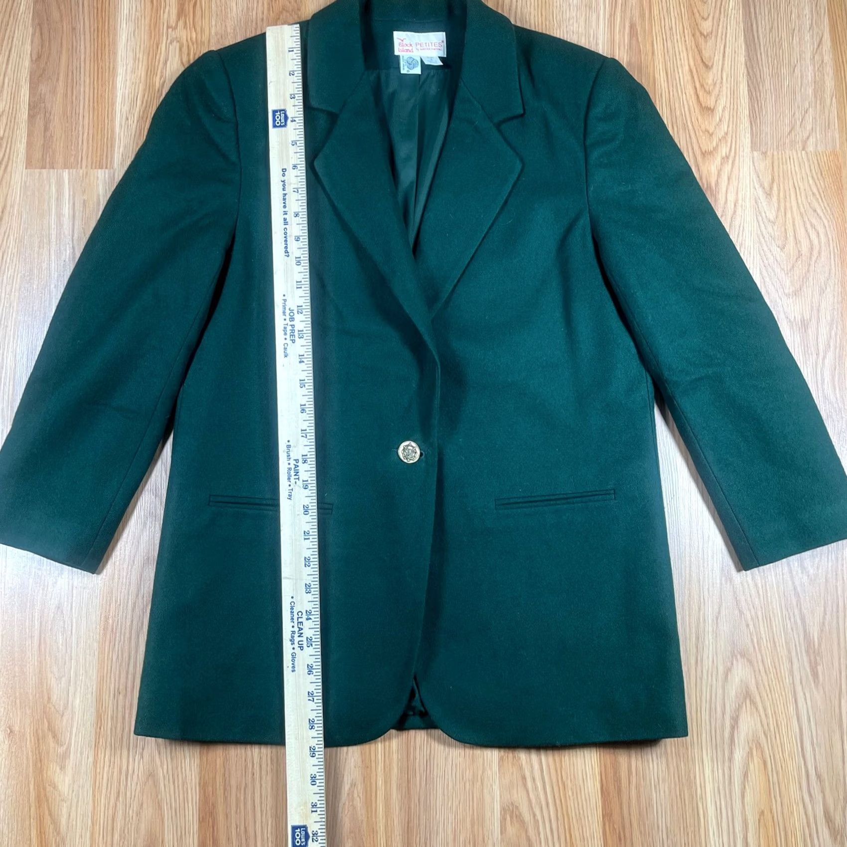 Vintage VINTAGE Block Island Blazer Jacket Womens 8 Green Wool Lined Business Wear Regular Long Sleeve Button - 100% Wool - Dry Clean Only - Womens Size M / US 6-8 / IT 42-44 - 3 Thumbnail