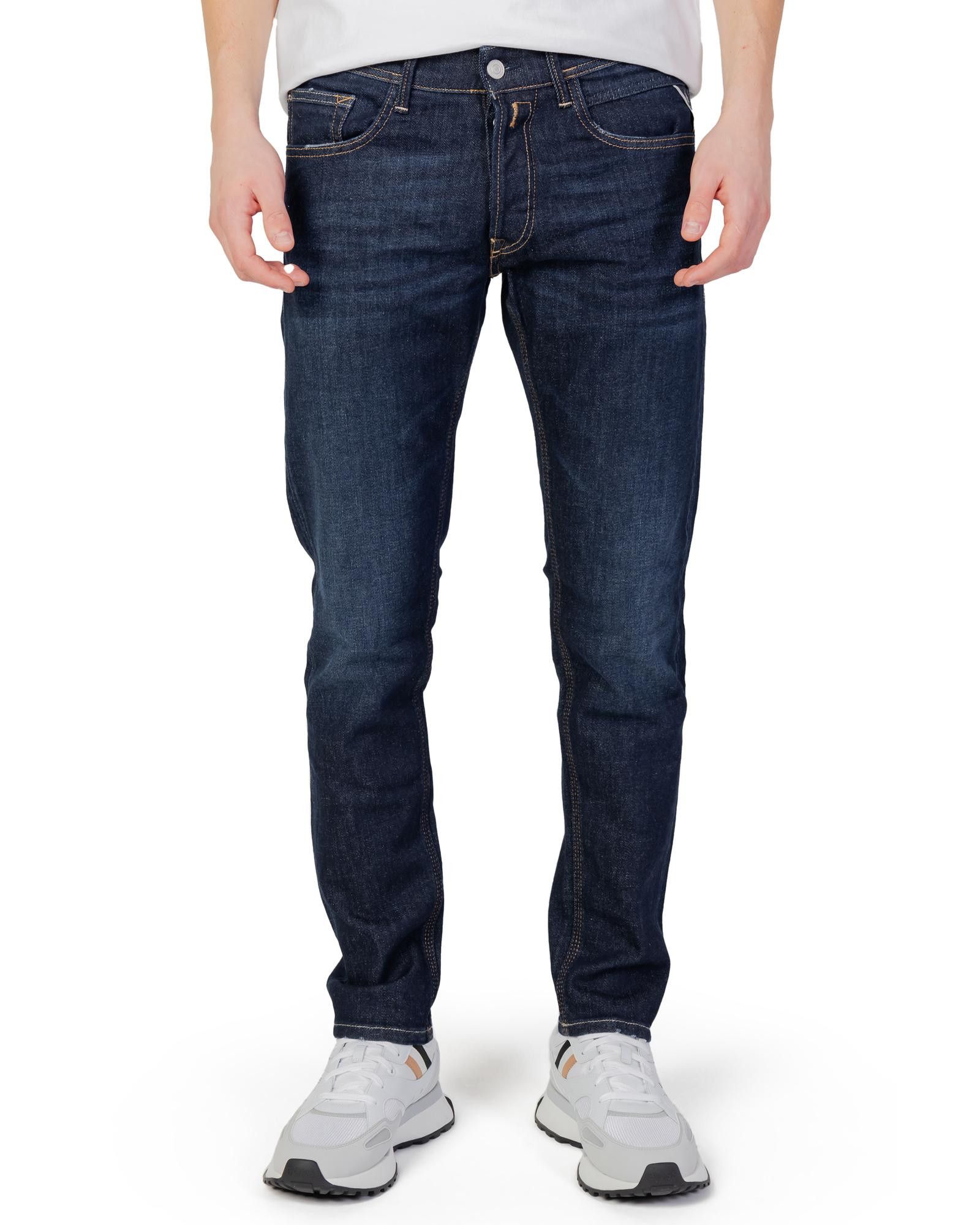 image of Replay Jeans With Zip And Button Fastening in Blue, Men's (Size 36)