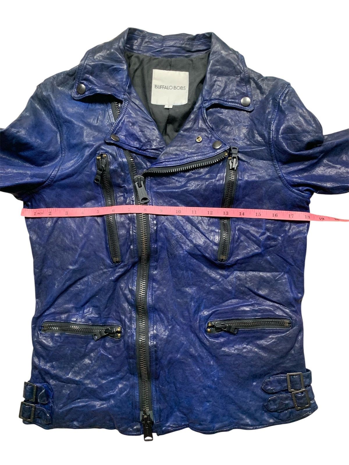 BUFFALO BOBS Buffalo Bobs HRB5406 Blue Goat Leather Biker Jacket Size US S / EU 44-46 / 1 - 6 Thumbnail