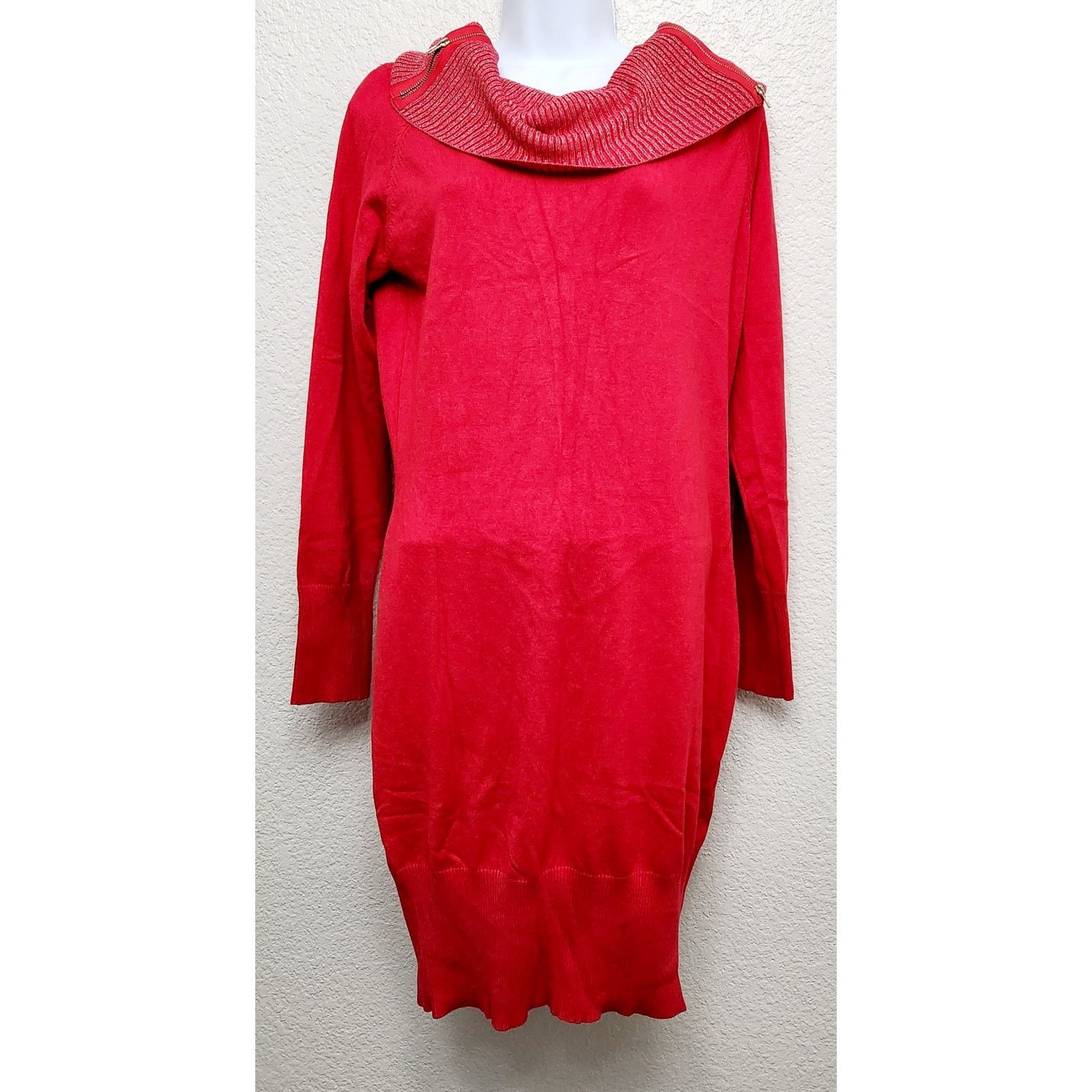 Other No Boundaries Red Silver Cowl Neck Dress XL 15 17 Juniors Size XL / US 12-14 / IT 48-50 - 1 Thumbnail