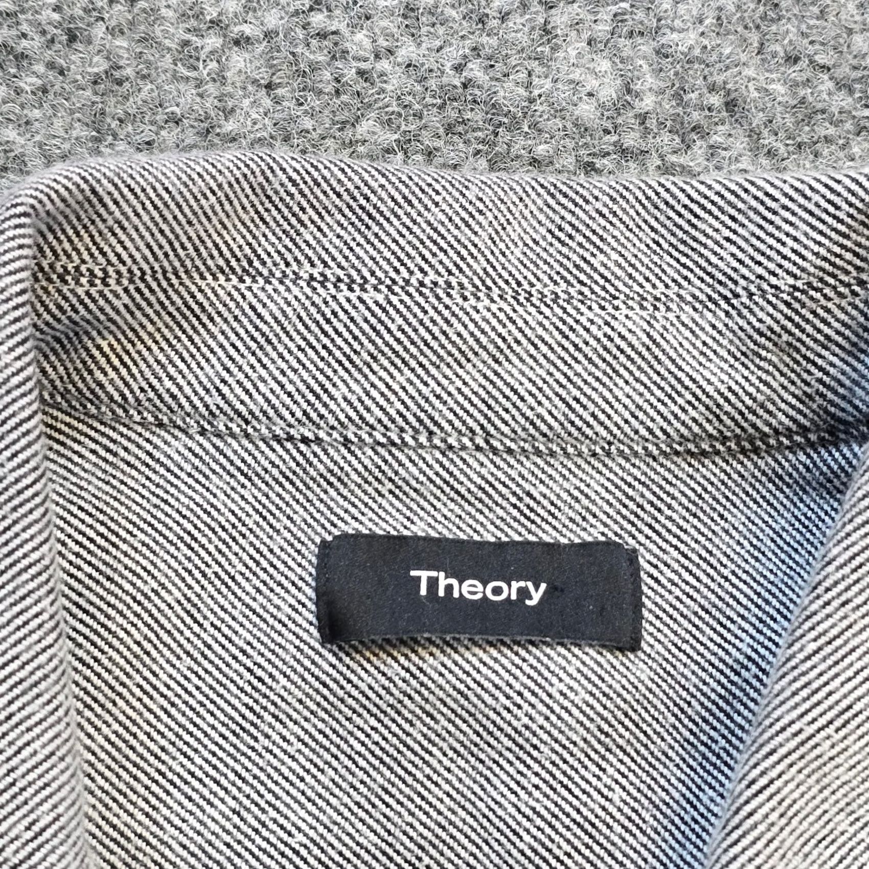 Theory Theory Shirt Men Small Gray Button-Front Long Sleeve Twill Flannel Casual Size US S / EU 44-46 / 1 - 3 Thumbnail
