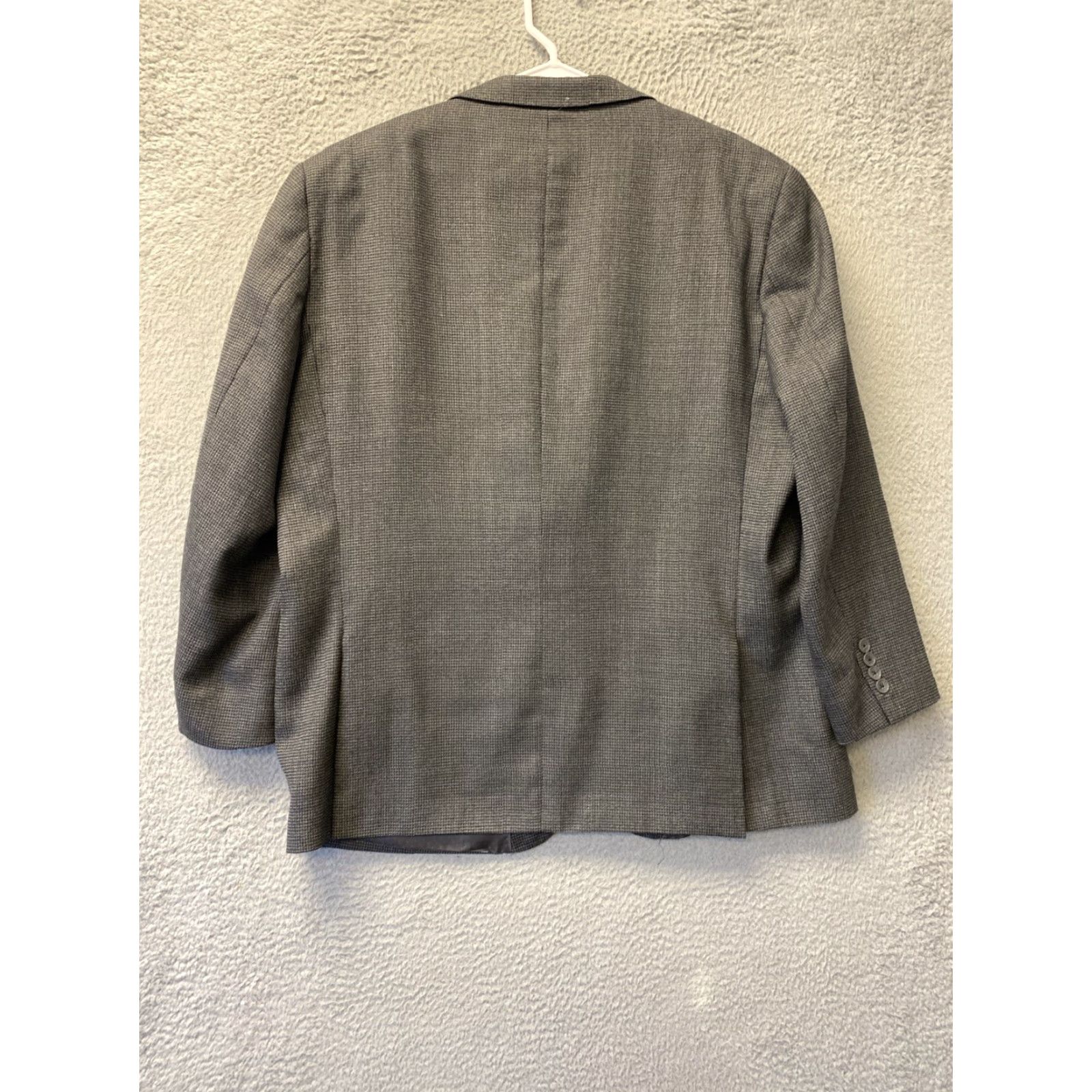 Santoni VINTAGE Mantoni Mens Blazer Jacket 48R Wool Textured Double-Vented Notch Lapel Formal Casual Size 48R - 7 Thumbnail