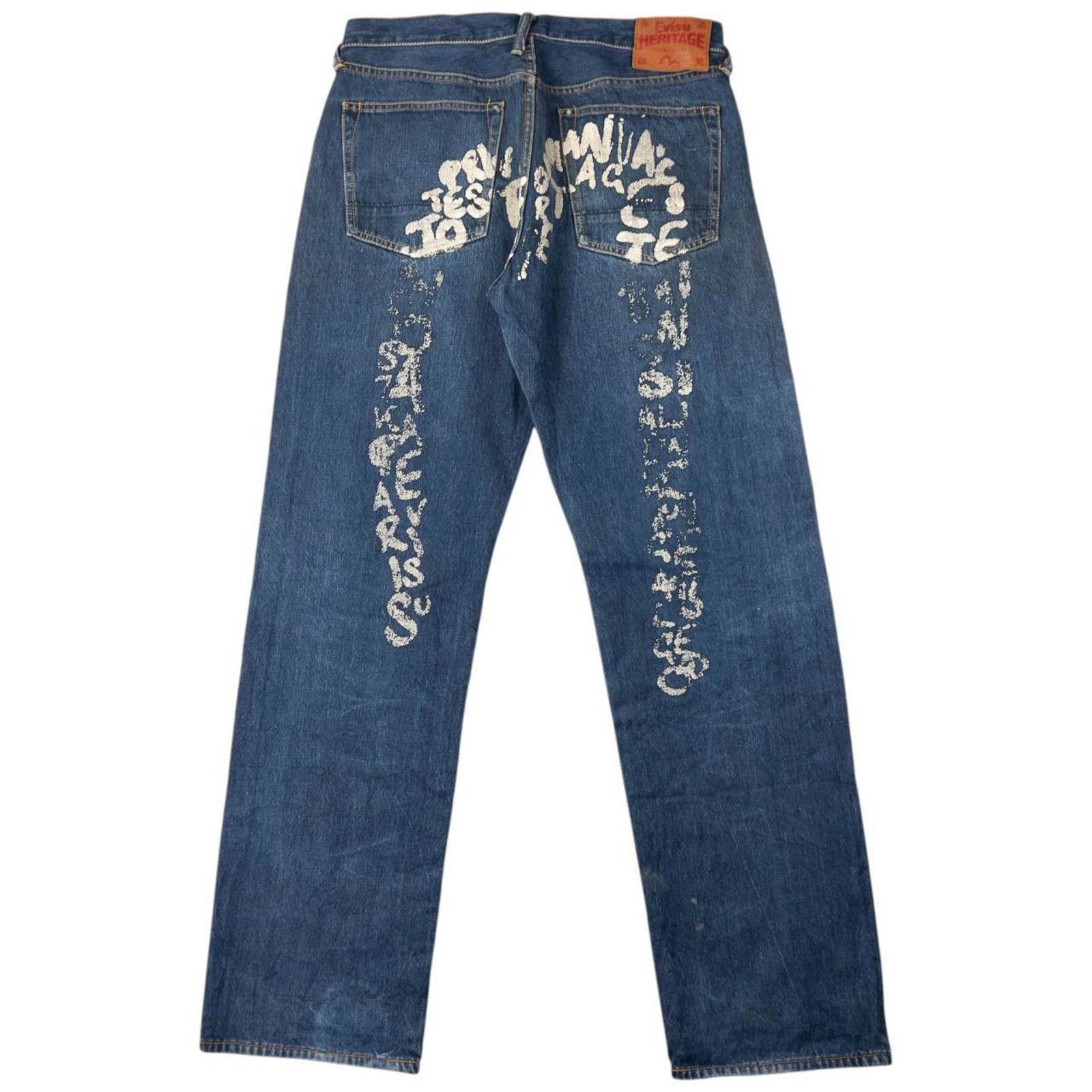 Evisu Vintage Evisu Painted Daicock Japanese Denim Jeans Size W33 Size US 33 - 1 Thumbnail