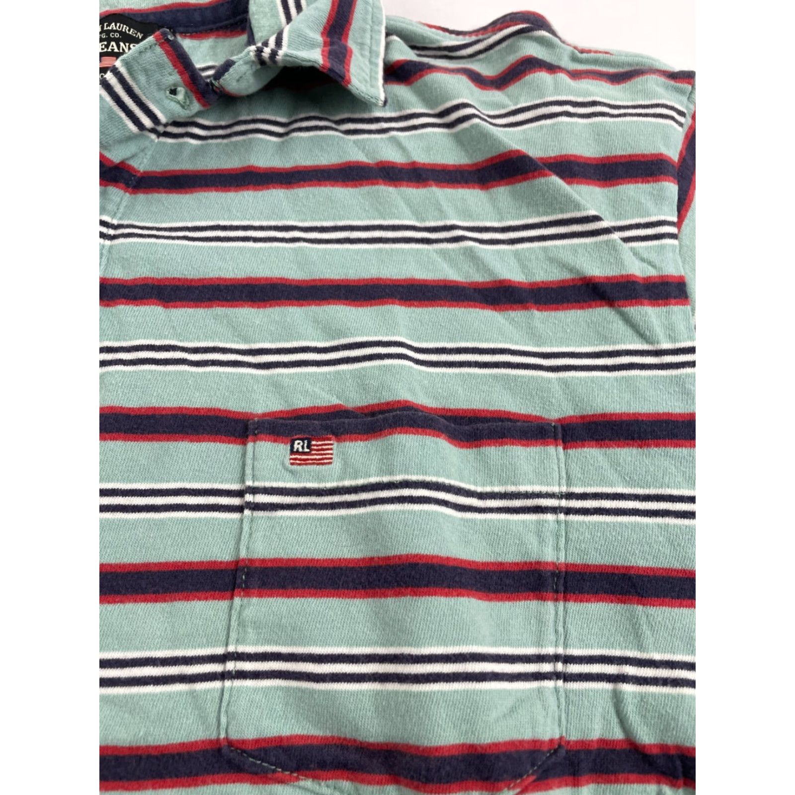 Ralph Lauren Ralph Lauren Polo Shirt Men M Mint Green Striped Pockets 1/4 Button Up Size US M / EU 48-50 / 2 - 3 Thumbnail