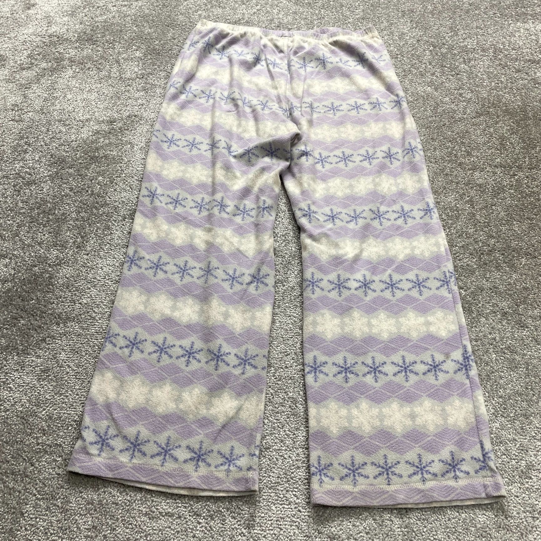 Charter Club Charter Club Intimates Pajama Set 2 Piece Womens Medium Fleece Purple Holiday Snow Flakes Pattern Size ONE SIZE - 6 Thumbnail