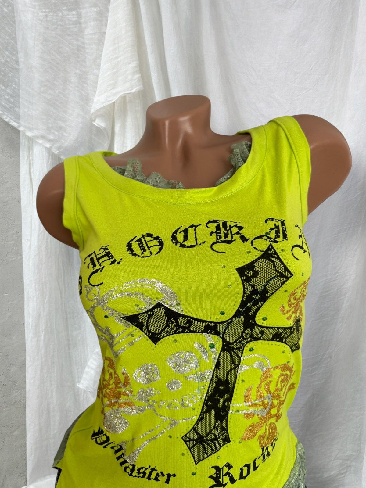 Hysteric Glamour Amazing Y2K Cross Logo Vintage Goth Lace Tank Top Size M / US 6-8 / IT 42-44 - 2 Thumbnail