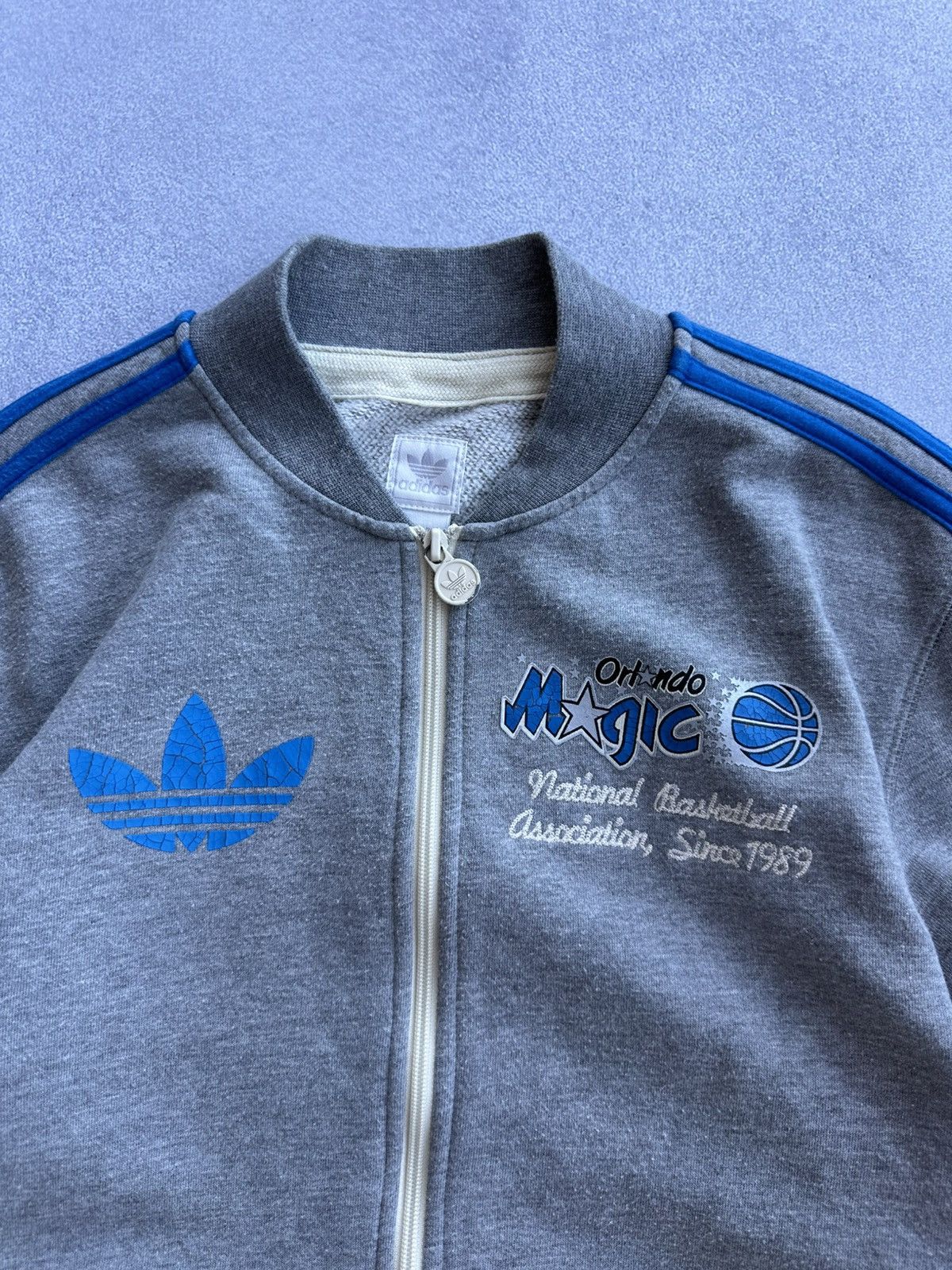 Adidas Vintage Adidas Orlando Magic NBA Grey Track Jacket Size US S / EU 44-46 / 1 - 3 Thumbnail