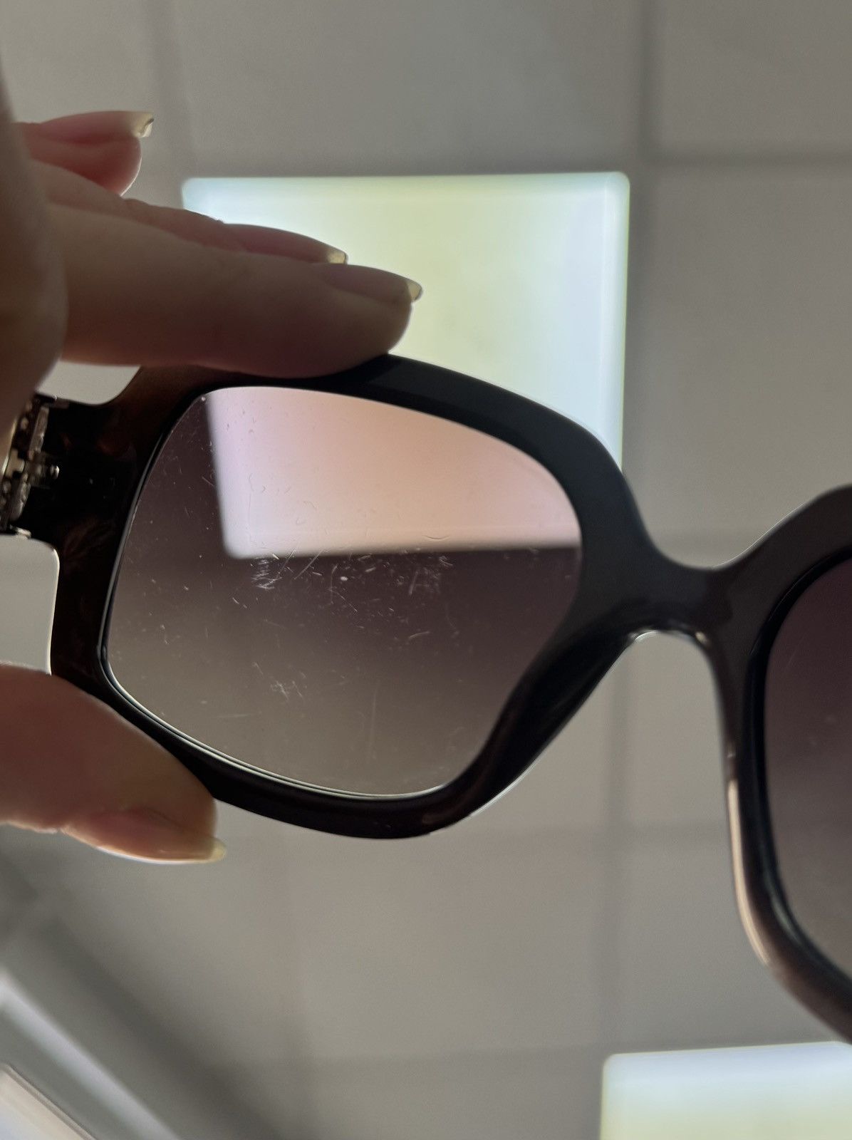 Dior Dior evening2 brown oversized sunglasses strass logo sides Size ONE SIZE - 15 Thumbnail