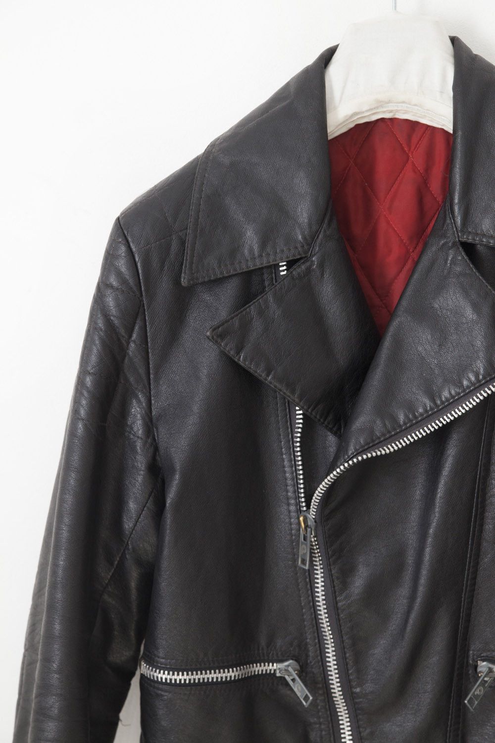 Vintage Vintage 1980's waxed coton faux leather perfecto jacket Size US S / EU 44-46 / 1 - 2 Thumbnail