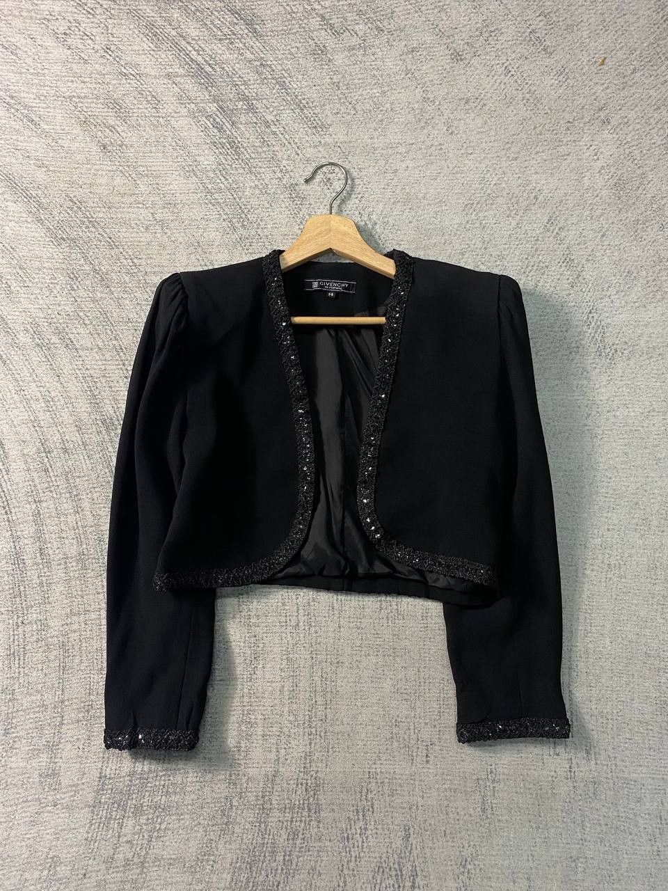 Givenchy × Vintage Rare Givenchy Hi Formal Jacket Cropped Beaded Bolero Style Size XL / US 12-14 / IT 48-50 - 1 Thumbnail