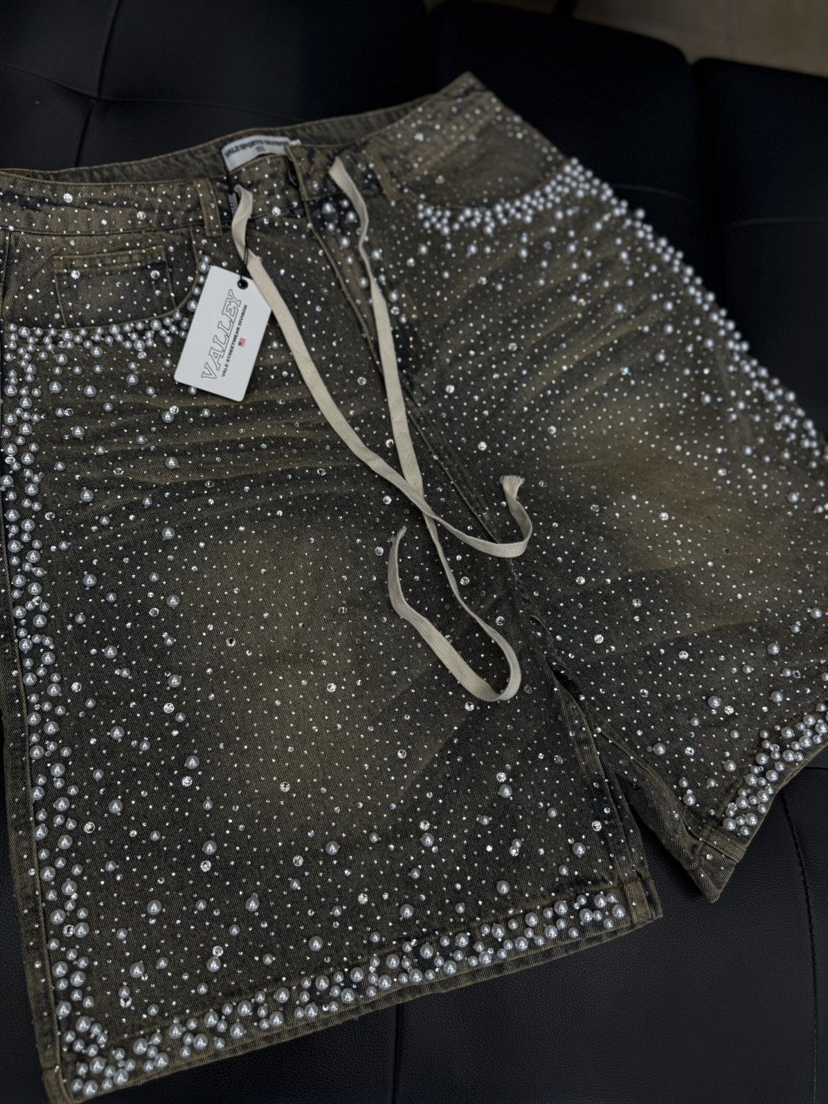 Vale Valley Vale Blue Rhinestone Shorts Size 30 (NEW) Size US 30 / EU 46 - 3 Thumbnail