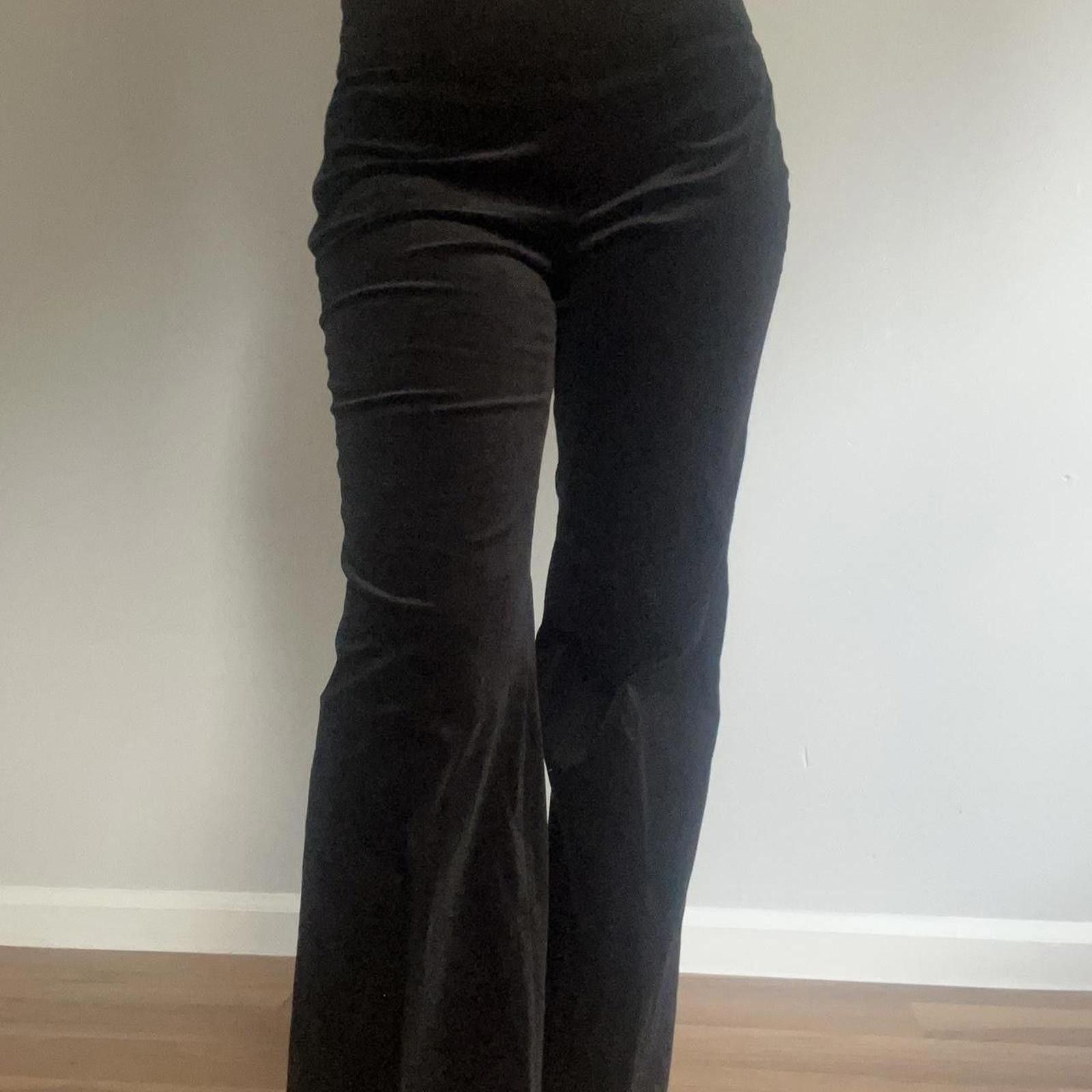 Ann Taylor Black velvet low-rise flare pants Size 27" / US 4 / IT 40 - 1 Thumbnail