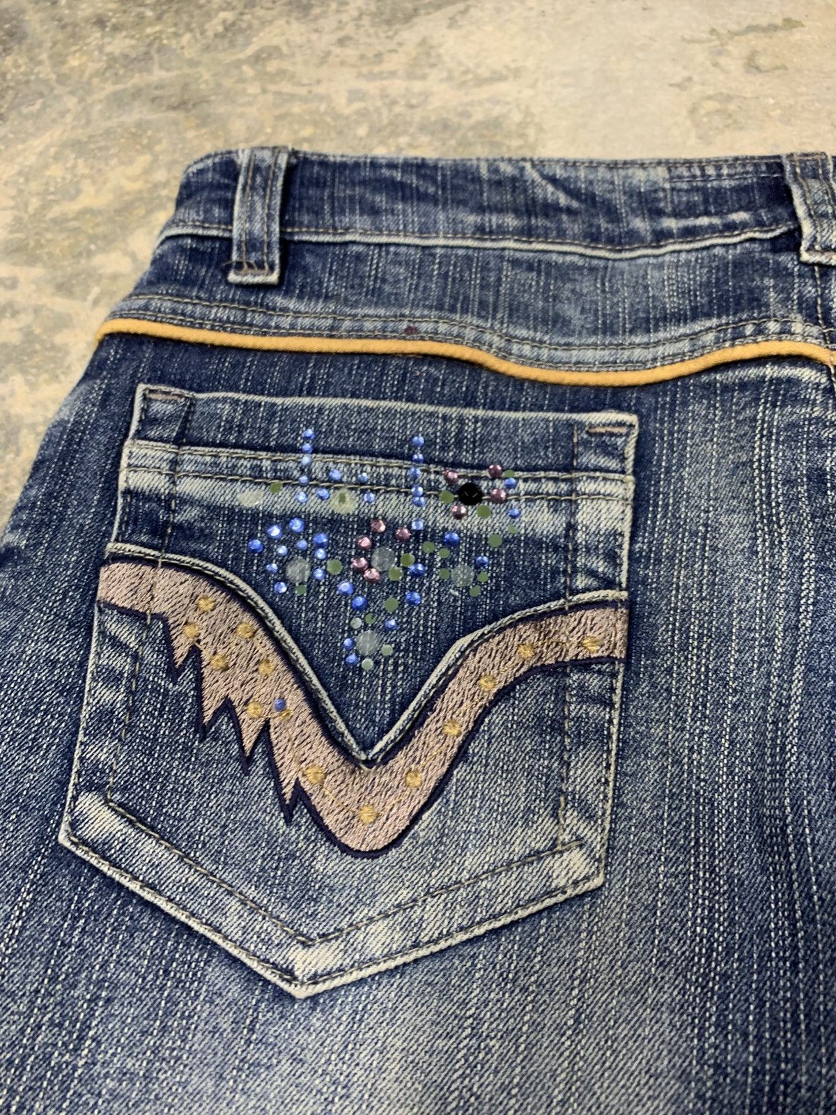 Japanese Brand × Vintage Flare denim X.F.Y.Y jean nice design Size 29" - 12 Thumbnail