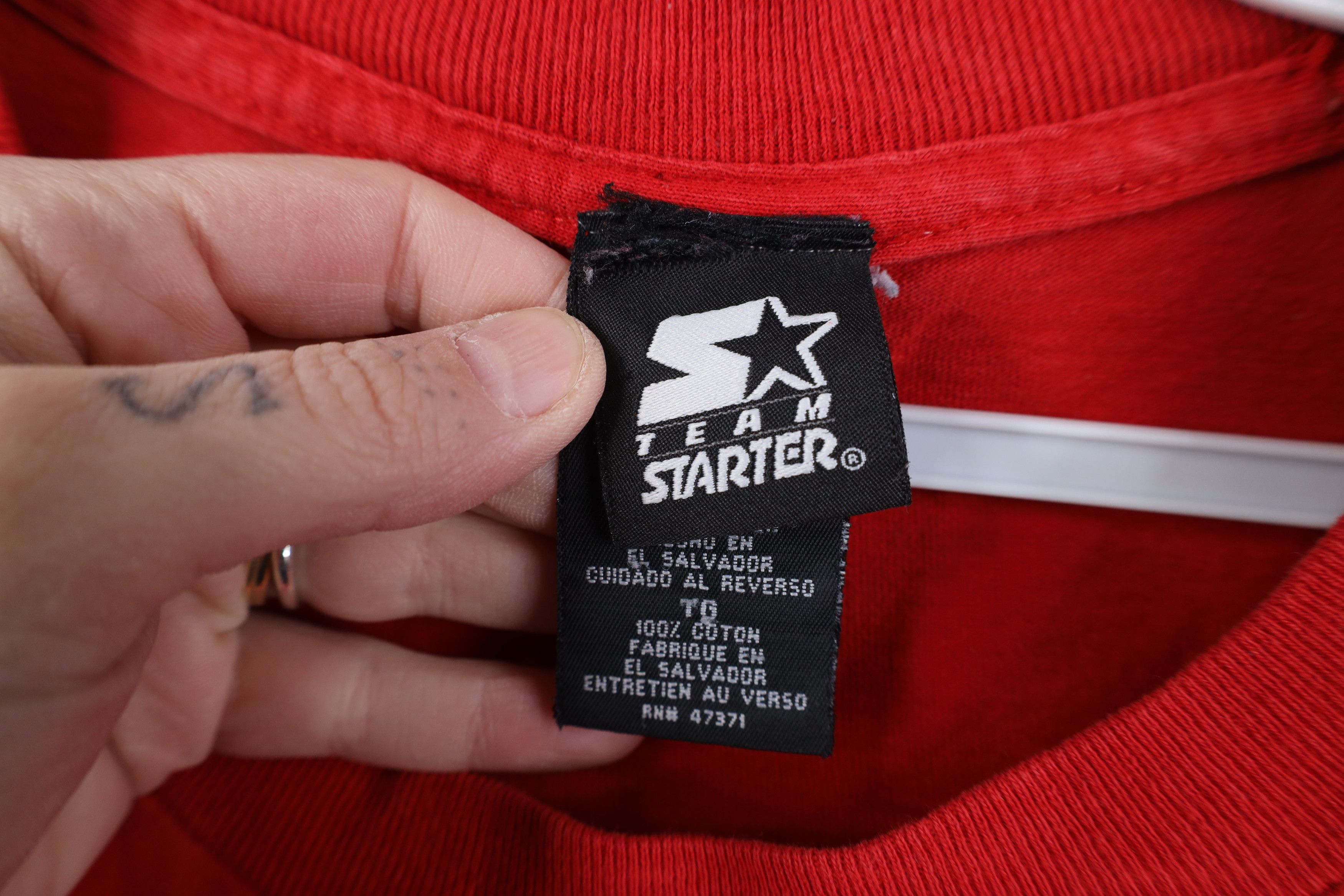 Starter Vintage 90s Starter Ohio State University T-Shirt Red Cotton Size US XL / EU 56 / 4 - 9 Thumbnail