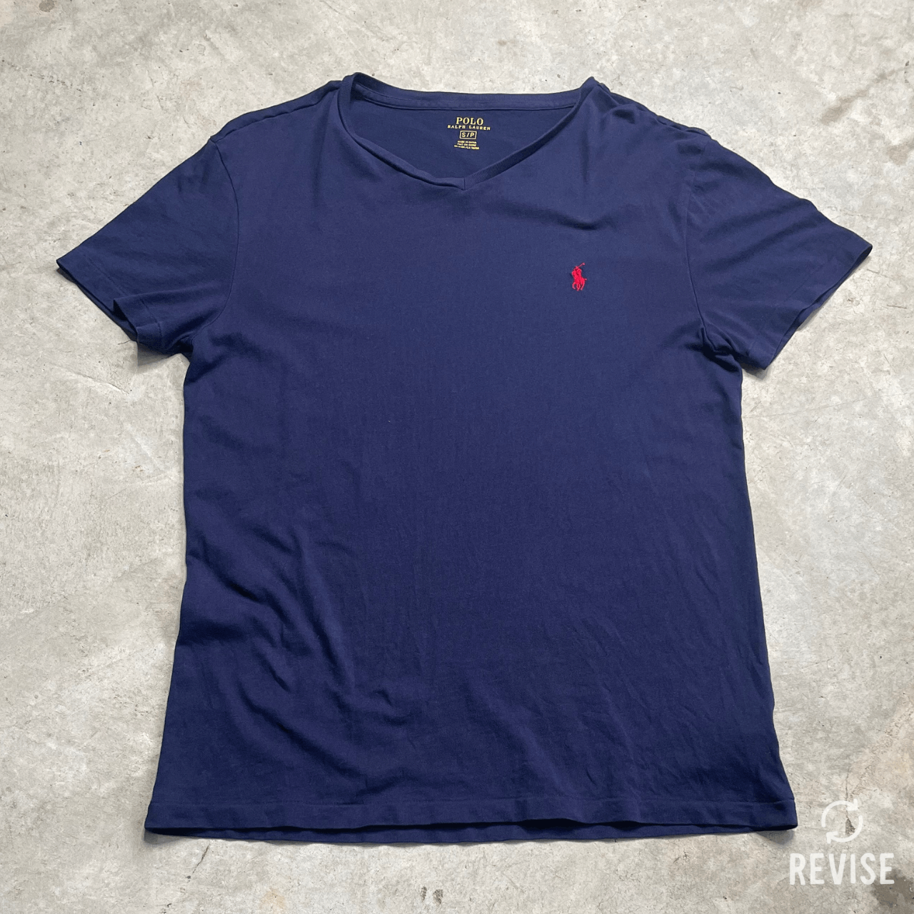 Polo Ralph Lauren Polo Ralph Lauren Navy V-Neck T-Shirt Red Logo Size S Size US S / EU 44-46 / 1 - 1 Thumbnail
