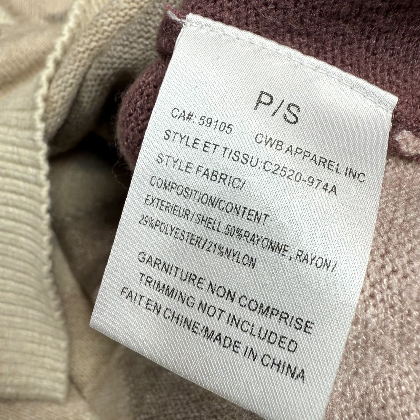 Vintage Charlie B Women's Beige Knit Crew Neck Sweater Size S Stretch Rayon Nylon Polyester Pullover Blouse Knitwear Pullover" Size S / US 4 / IT 40 - 7 Thumbnail