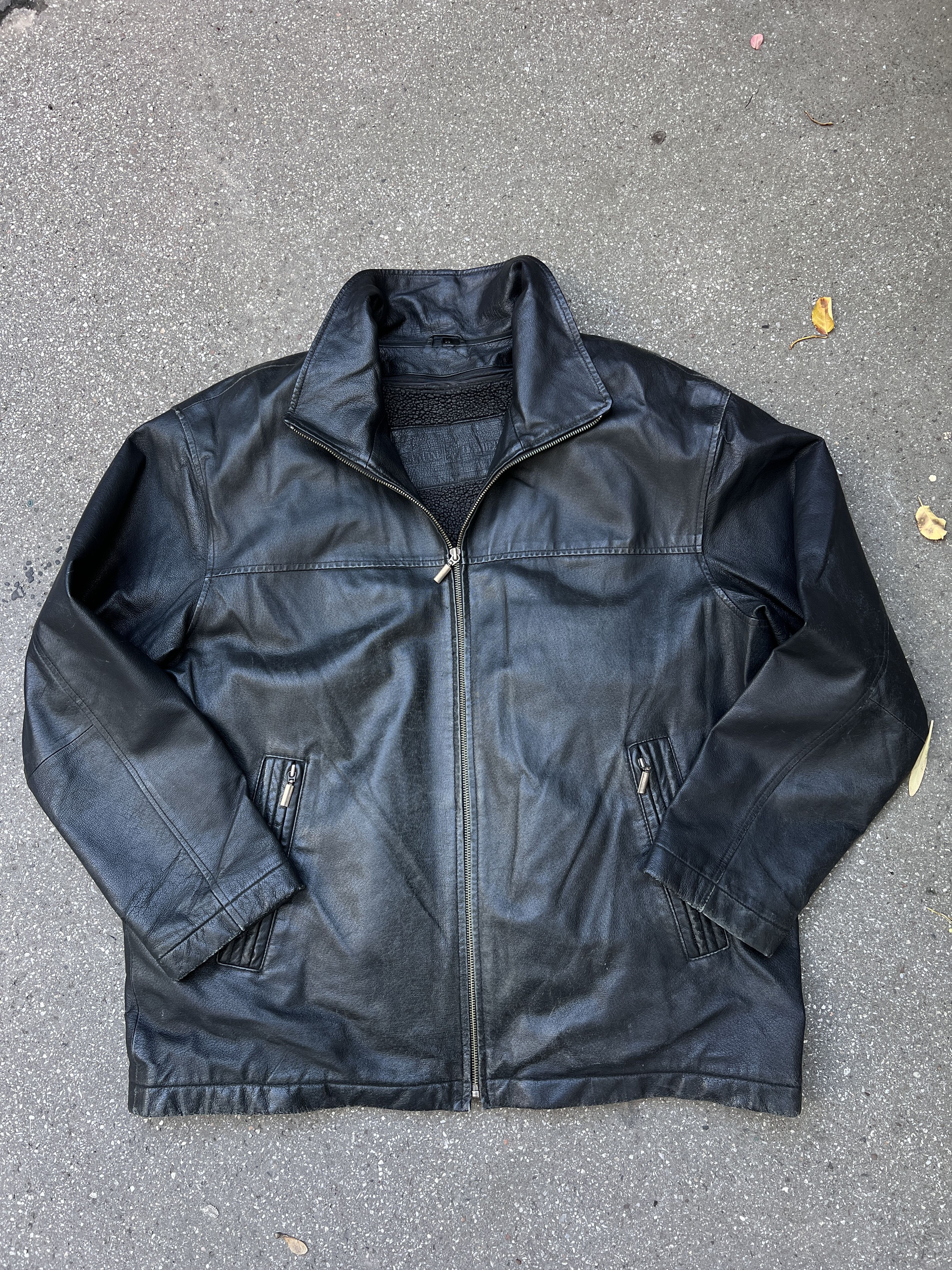 14th Addiction Winter Vintage 00s leather long coat jacket 2in1 vest fleece Size US XL / EU 56 / 4 - 6 Thumbnail